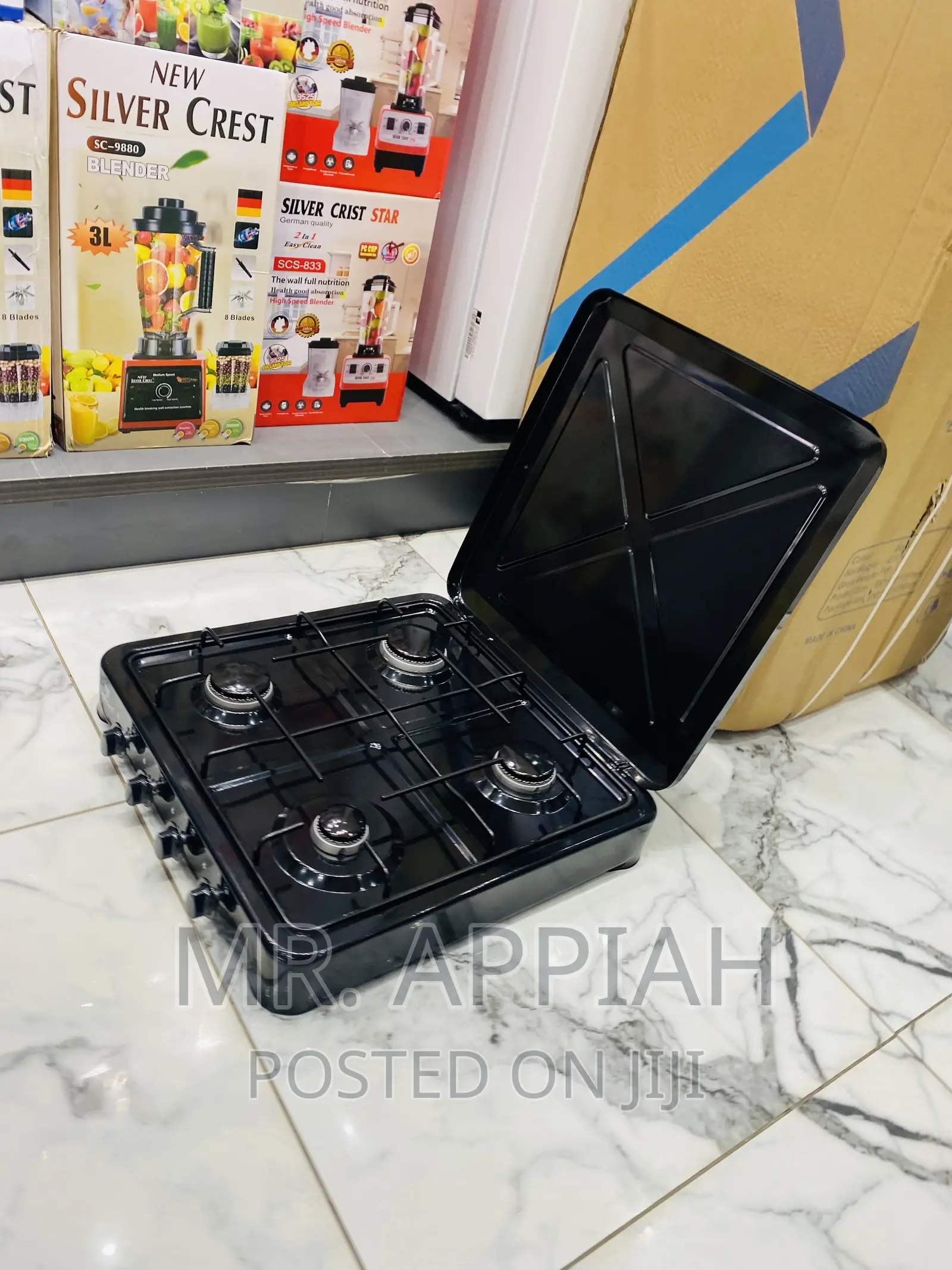 New Yucel Table Top 4 Gas Stove(Black).