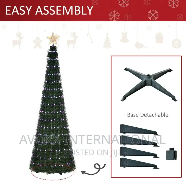 6FT Pre-Lit Christmas Tree, Multi-Color RGB LED Light