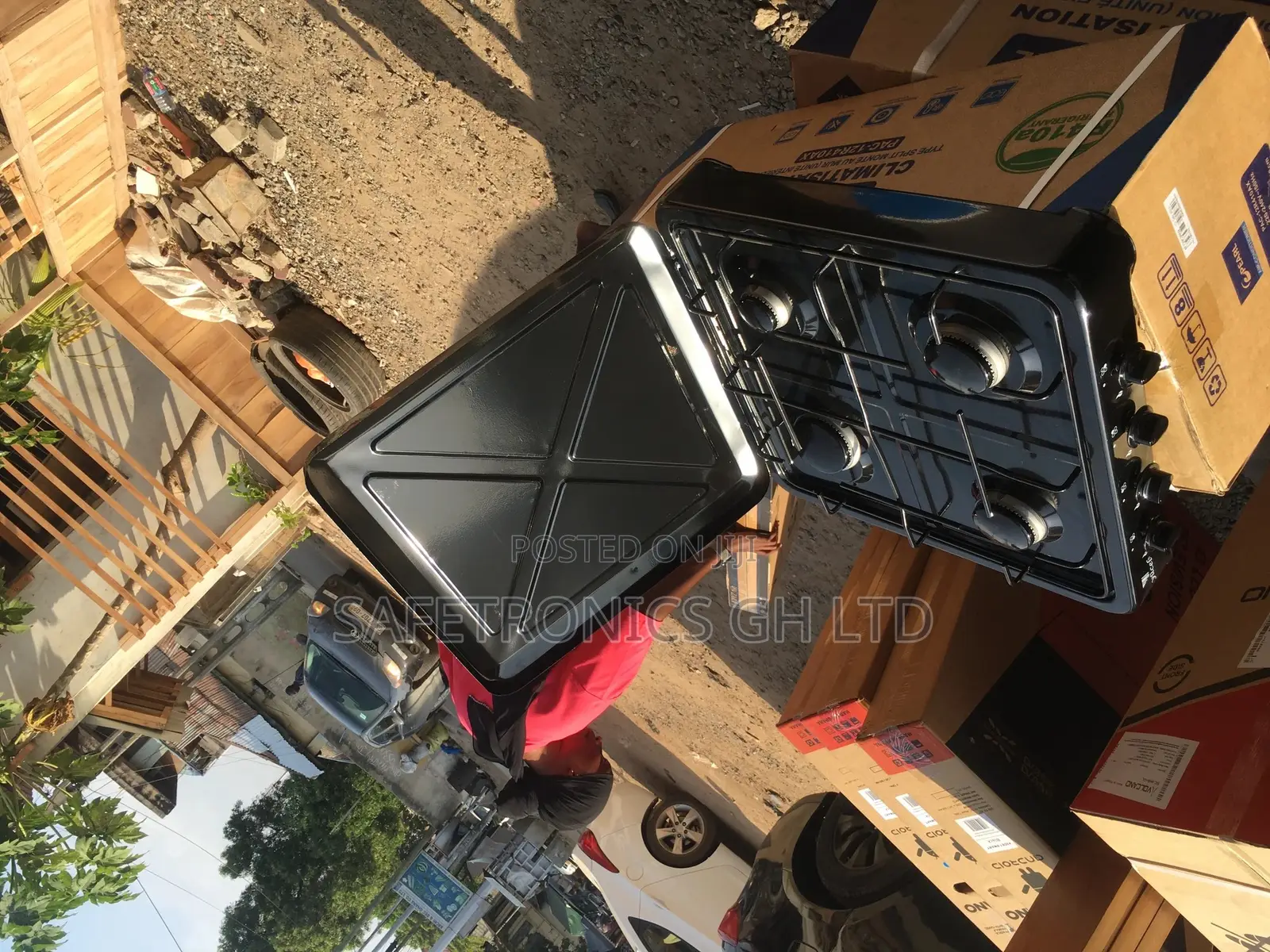Black Lasting Yucel 4 Gas Stove Burner Table Top 
