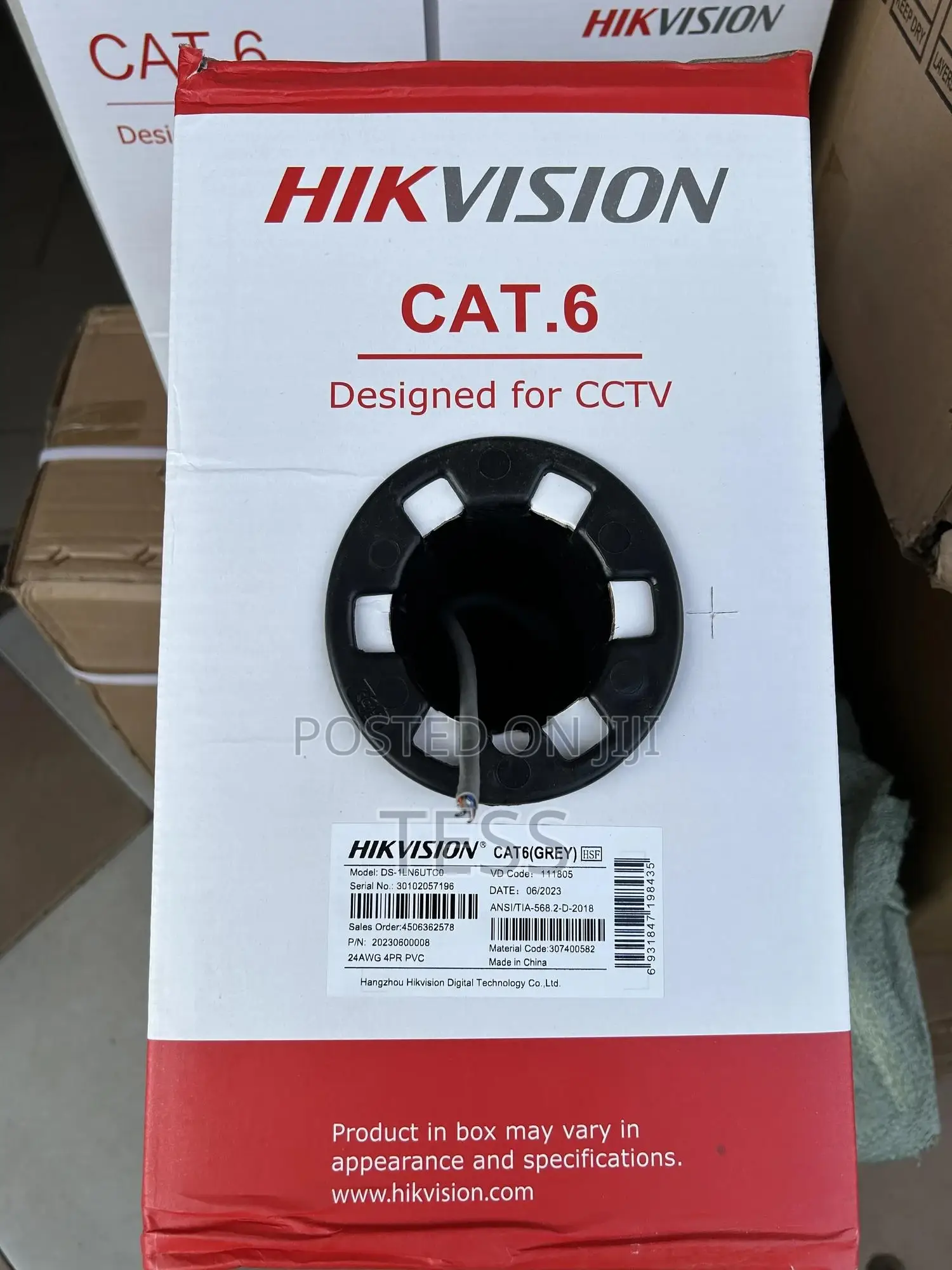 Hikvision Pure Copper Cat6 Network Cable 24AWG DS-1LNGUTCO