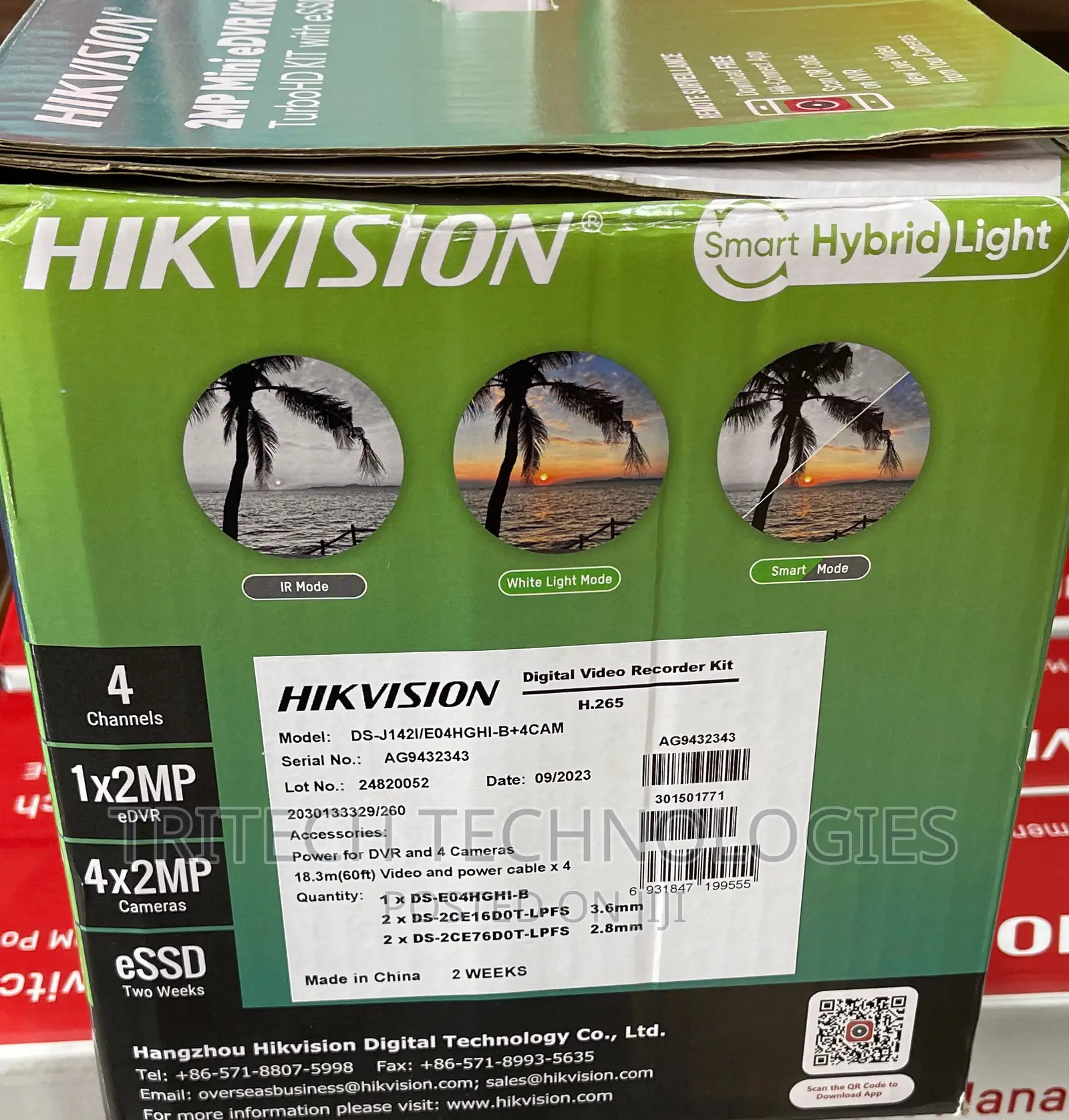 Hikvision 2mp Mini Edvr 4ch Full Color KIT + 330gb
