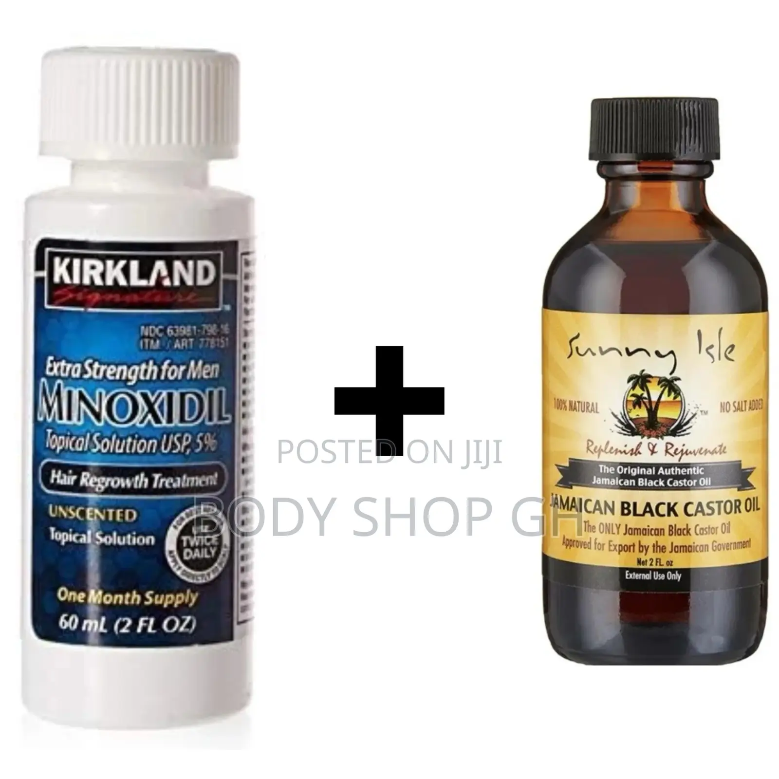 Hair and Beard Growth Pack - Kirkland Minoxidil + Castor Oil