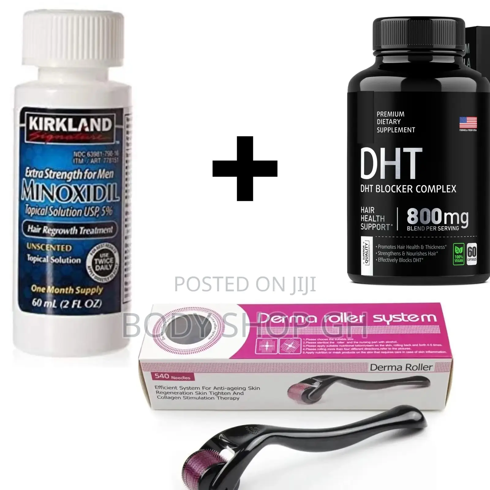 Hairline Treatment Pack - [Minoxidil + Roller + DHT Blocker]