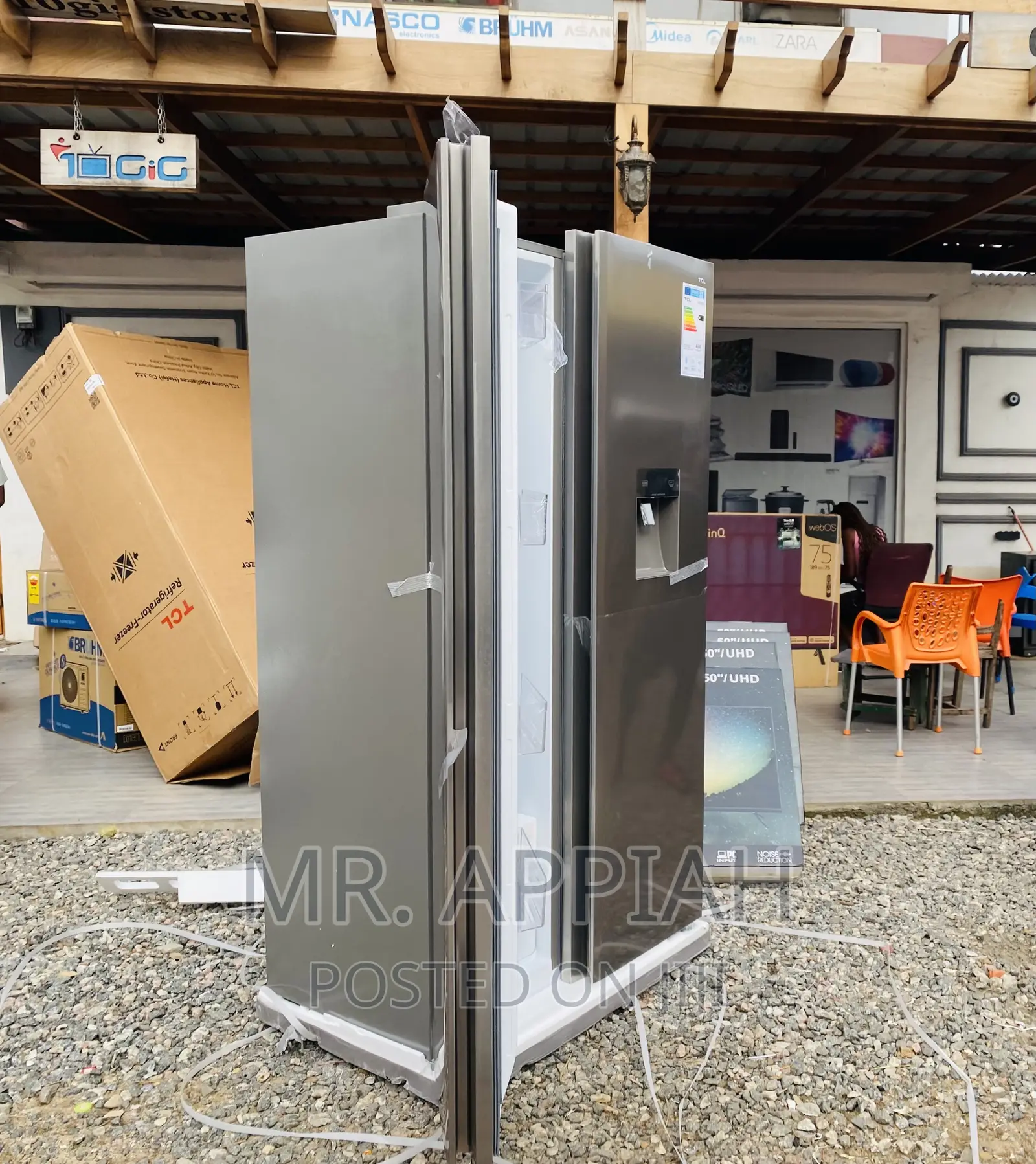 Affordable TCL P520SBN Side by Side Electric Fridge 
