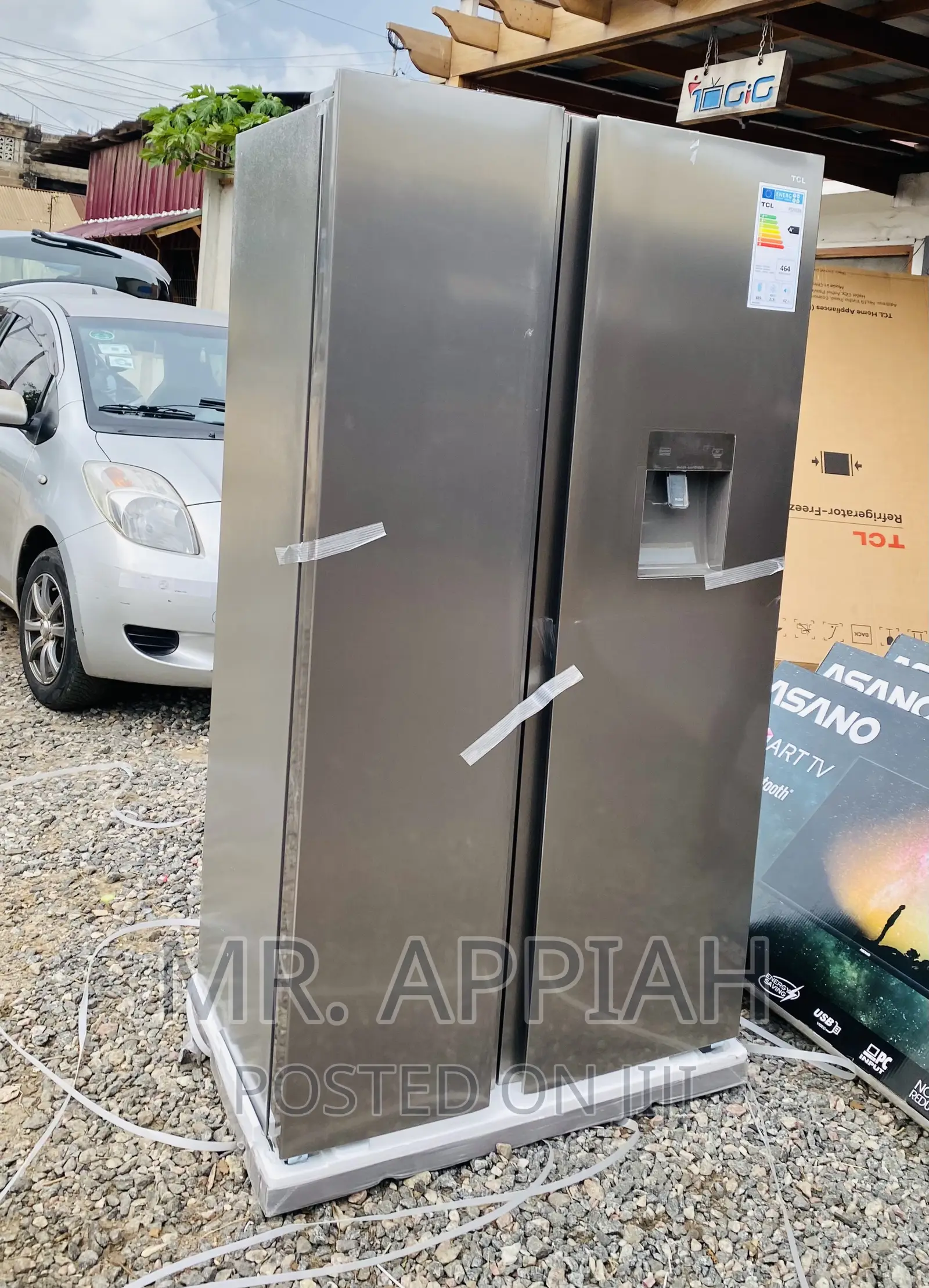 Sealed in Box TCL(P520SBN)Side by Side TCL Refrigerator 