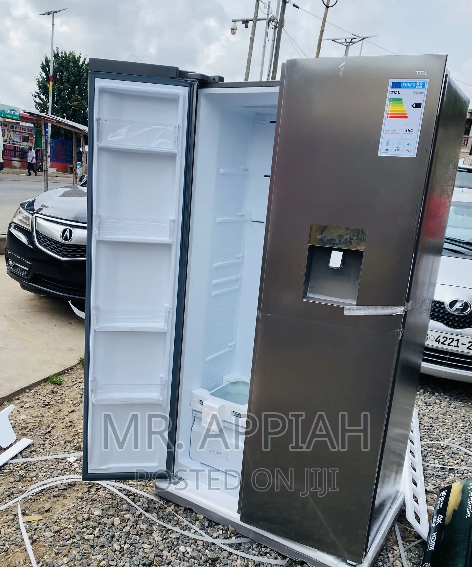 Fabulous TCL P520SBN Side by Side Electric Fridge(Gray).