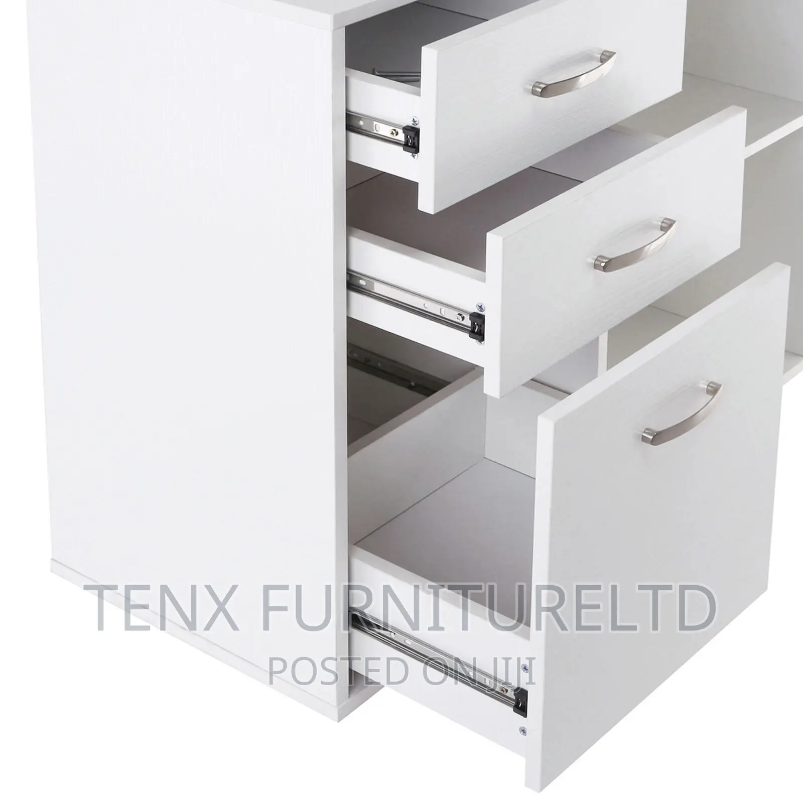 Computer Desk Table Workstation L Shape Drawer Shelf File