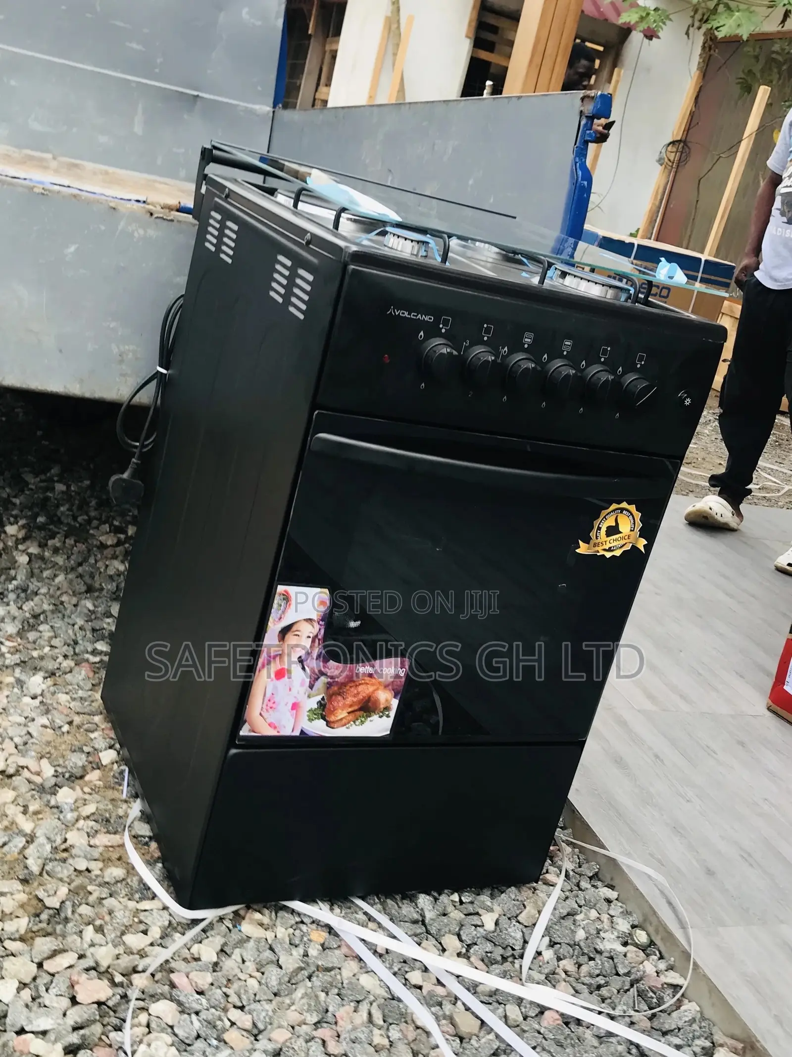 Black Volcano 3 Gas 50x50 Oven With Grill 1 Electric