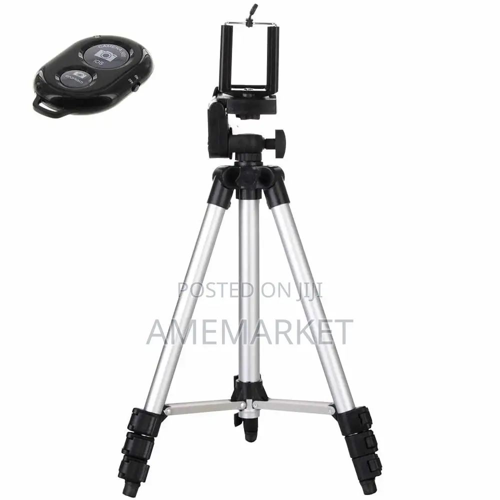 Phone Tripod Stand With Bluetooth Remote Control. Live Video
