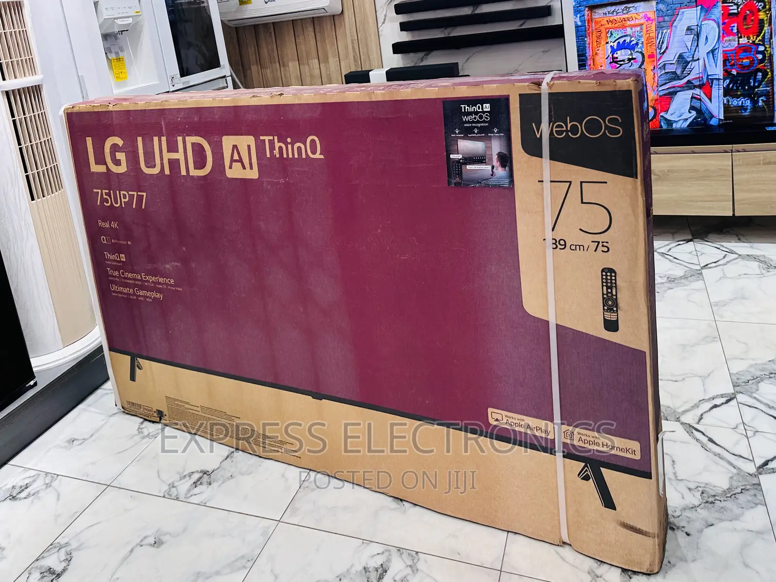 LG UHD Smart 75”UP77 Glossy LED Screen.