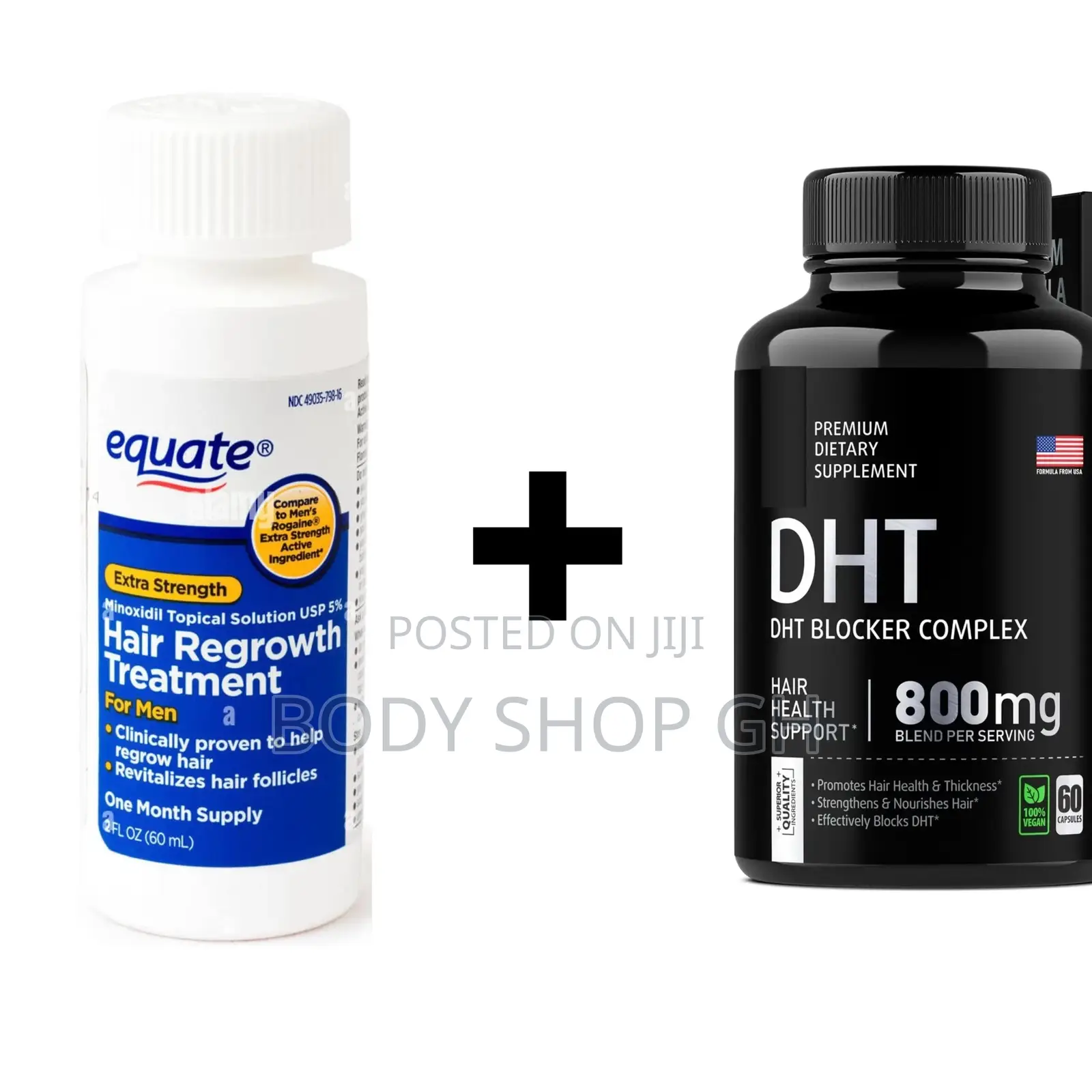 Hairline and Baldness Treatment Pack - Equate Minoxidil +Dht