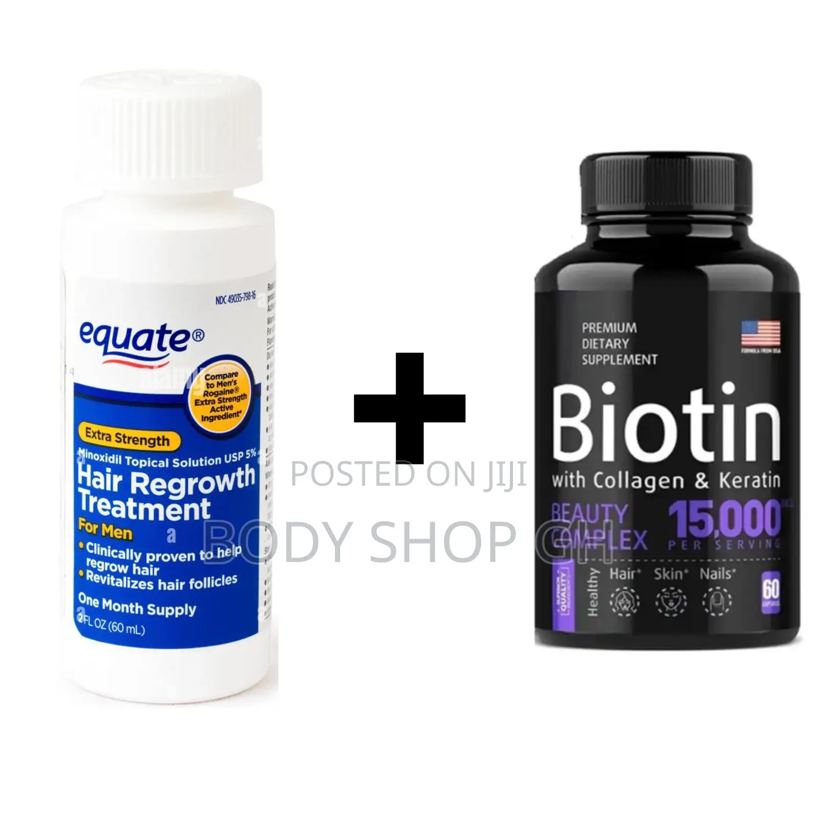 Hairline and Baldness Treatment - Equate Minoxidil + Biotin