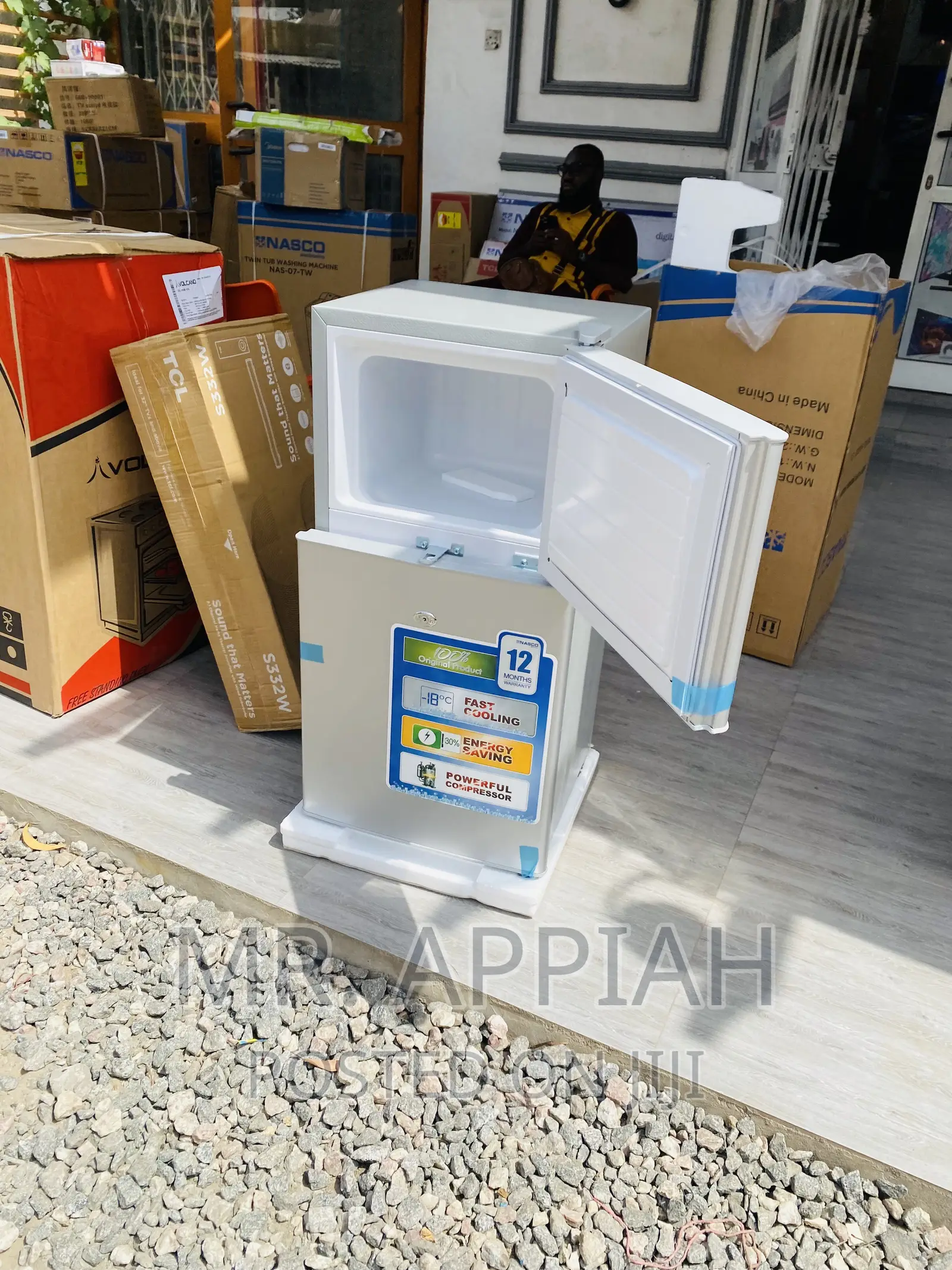 Original Nasco 2 Door Electric Fridge(Nasf2-120)Gray.