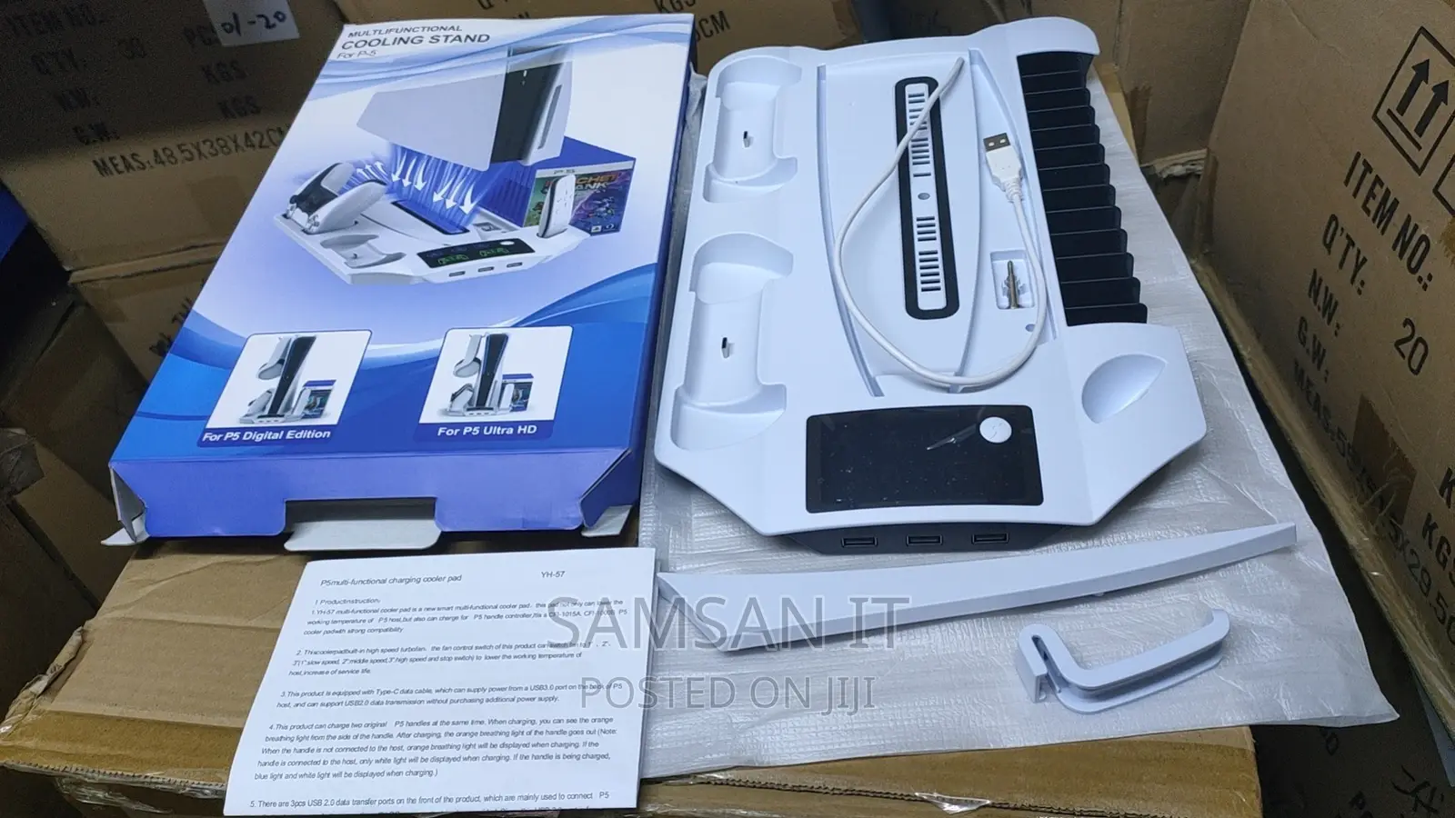 Universal Ps5 Cooling Stand With Charging Dock and Cd Stora