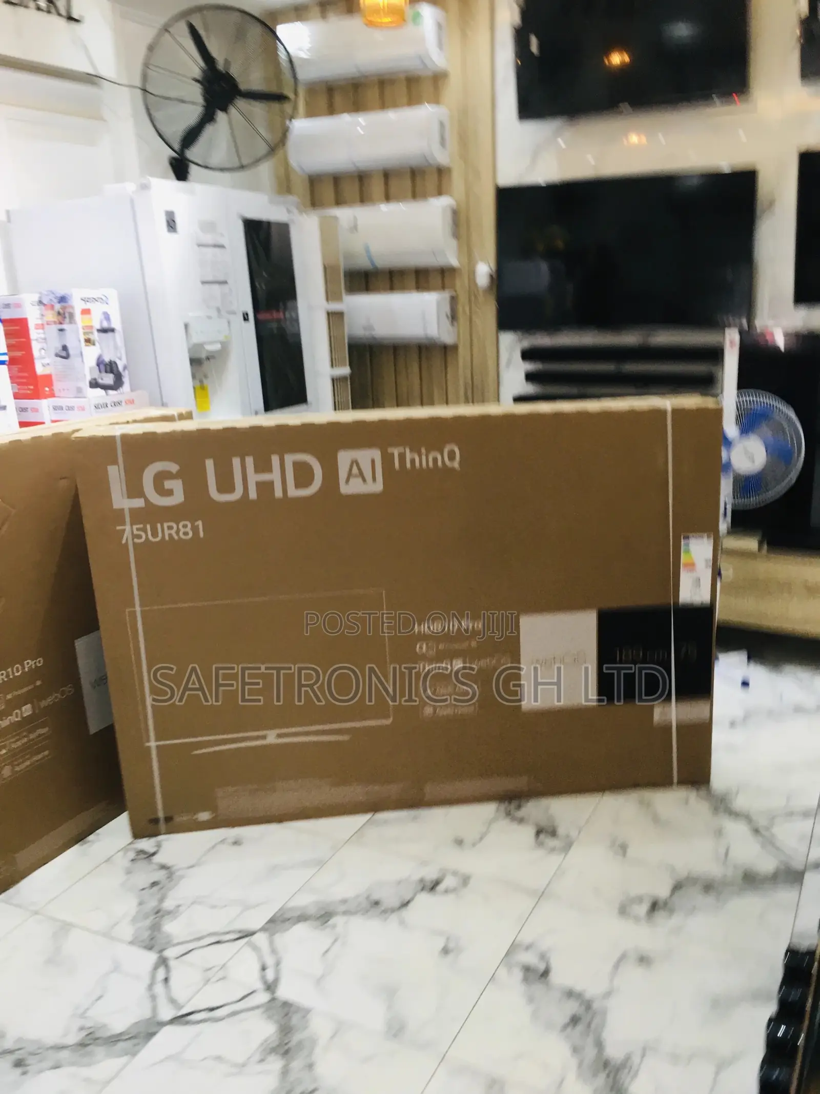 Black 75 Inches UR81 LG Electric Smart LED Glossy Tv