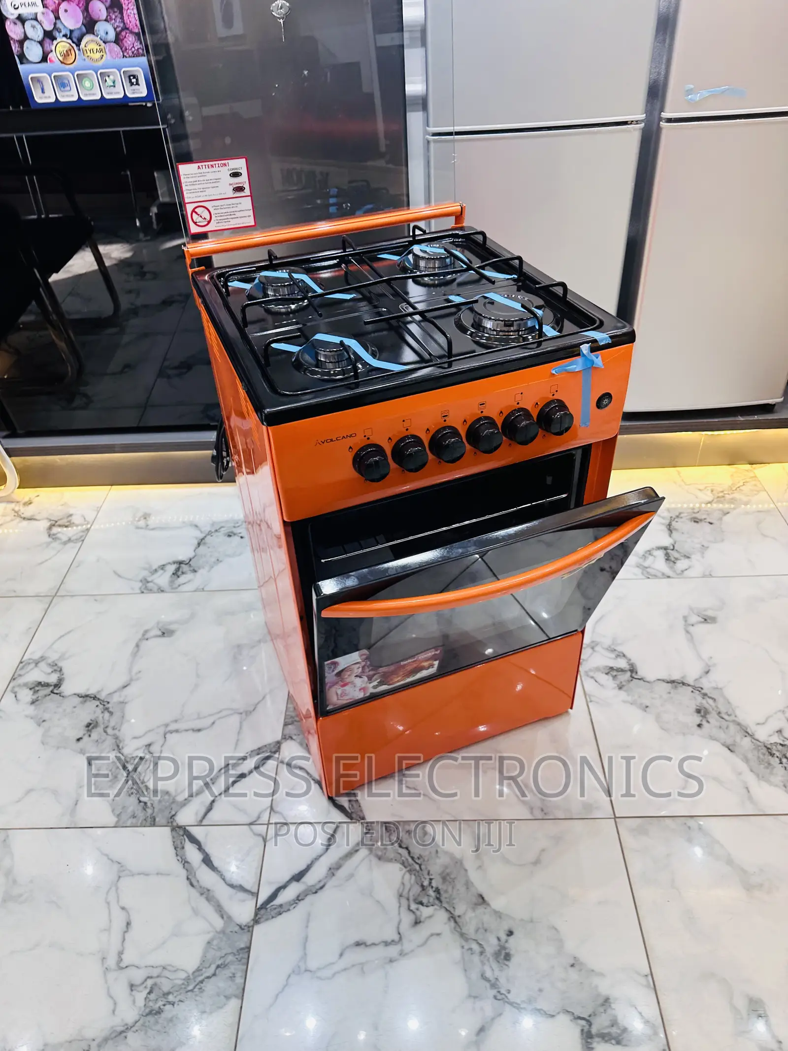 Orange Original Gas Cooker Oven 4burner 50/50 Stove