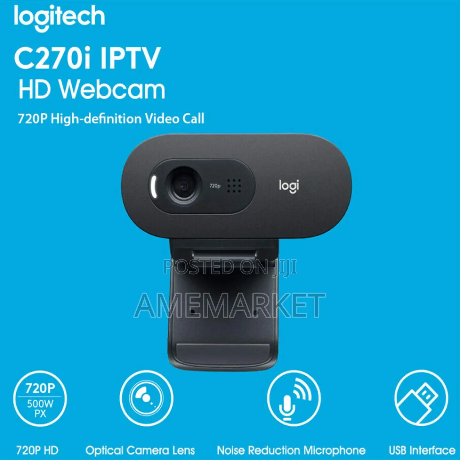 Logitech C270i Webcam, Hd 720p Video Calling and Recording