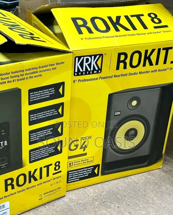KRK RP8 Rokit 8 G4 Bi-amp 8" Powered Studio Monitor, Black