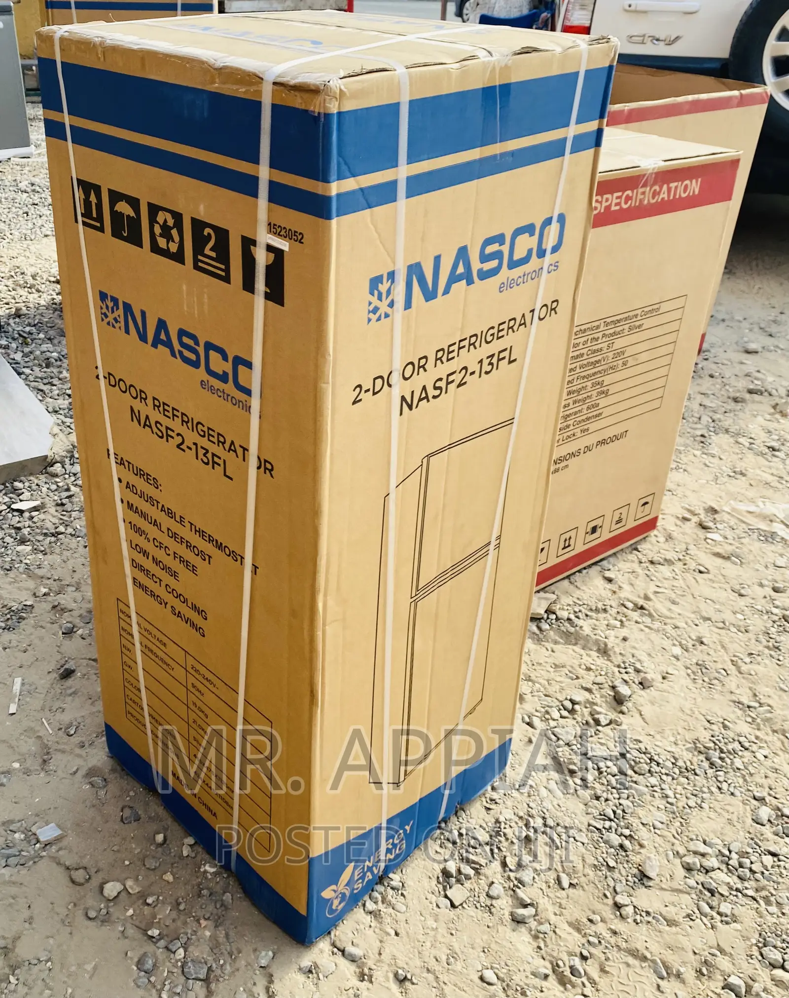 Brand New Nasco Nasf2-13fl 2 Door Electric Fridge(Gray).