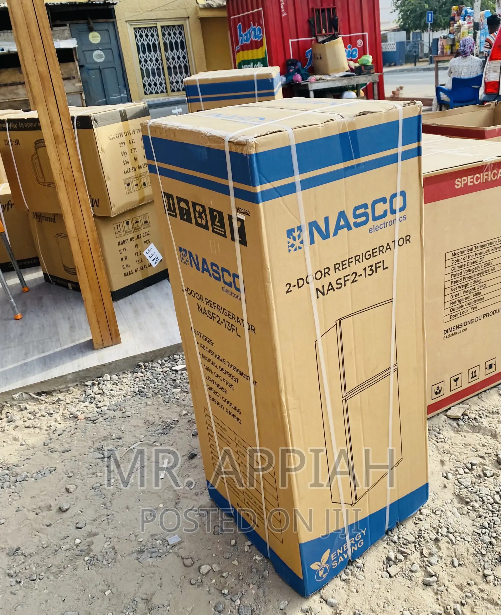 Original Nasco Nasf2-13fl 2 Door Electric Fridge(Gray).