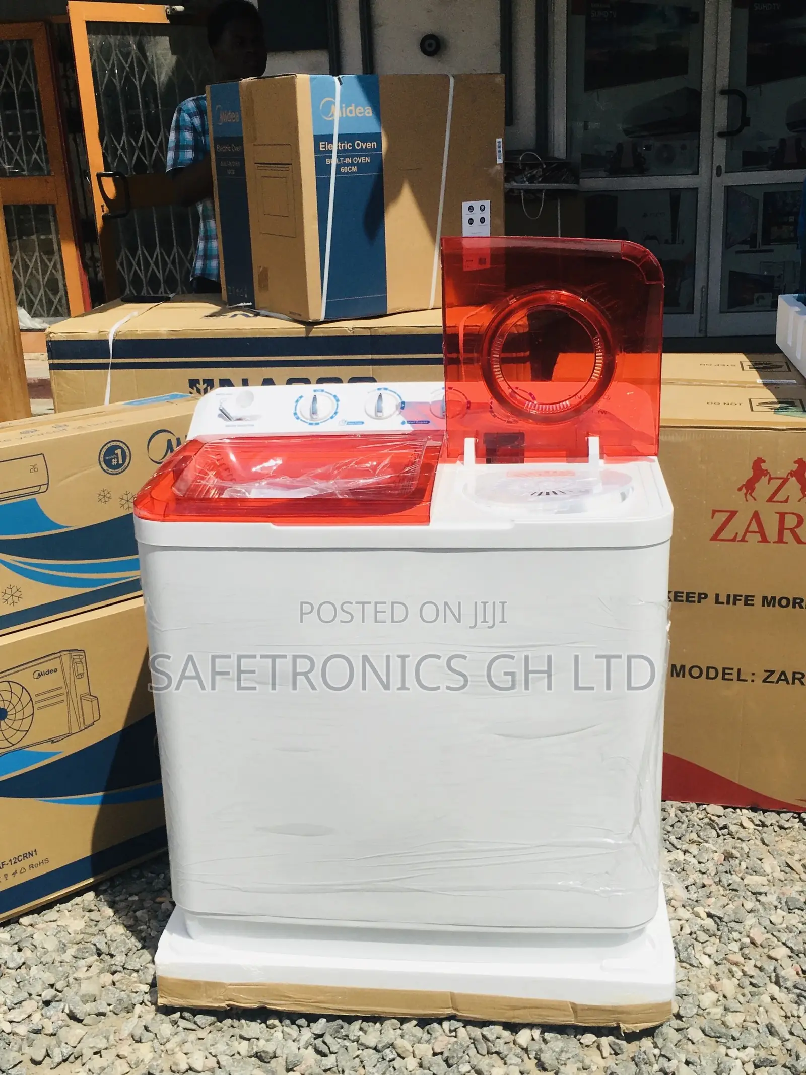 White/Red 11kg Washingmachine Topload Semiautomatic Nasco