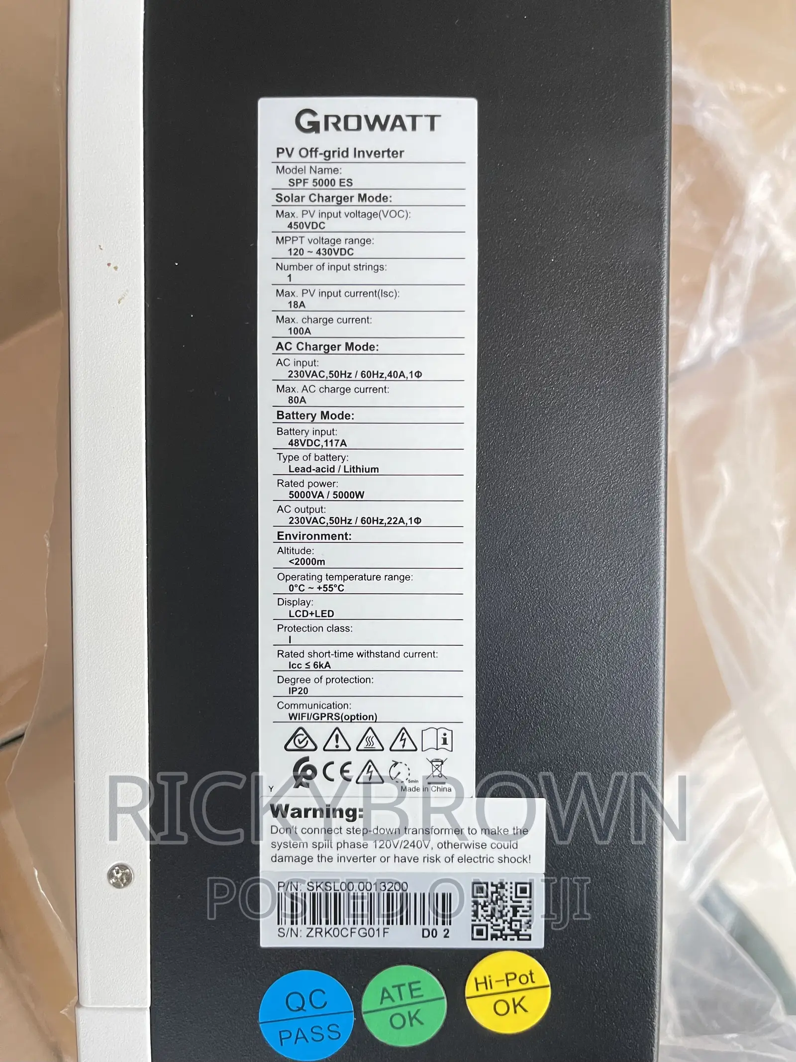 48V 5000watts Growatts Hybrid Inverters