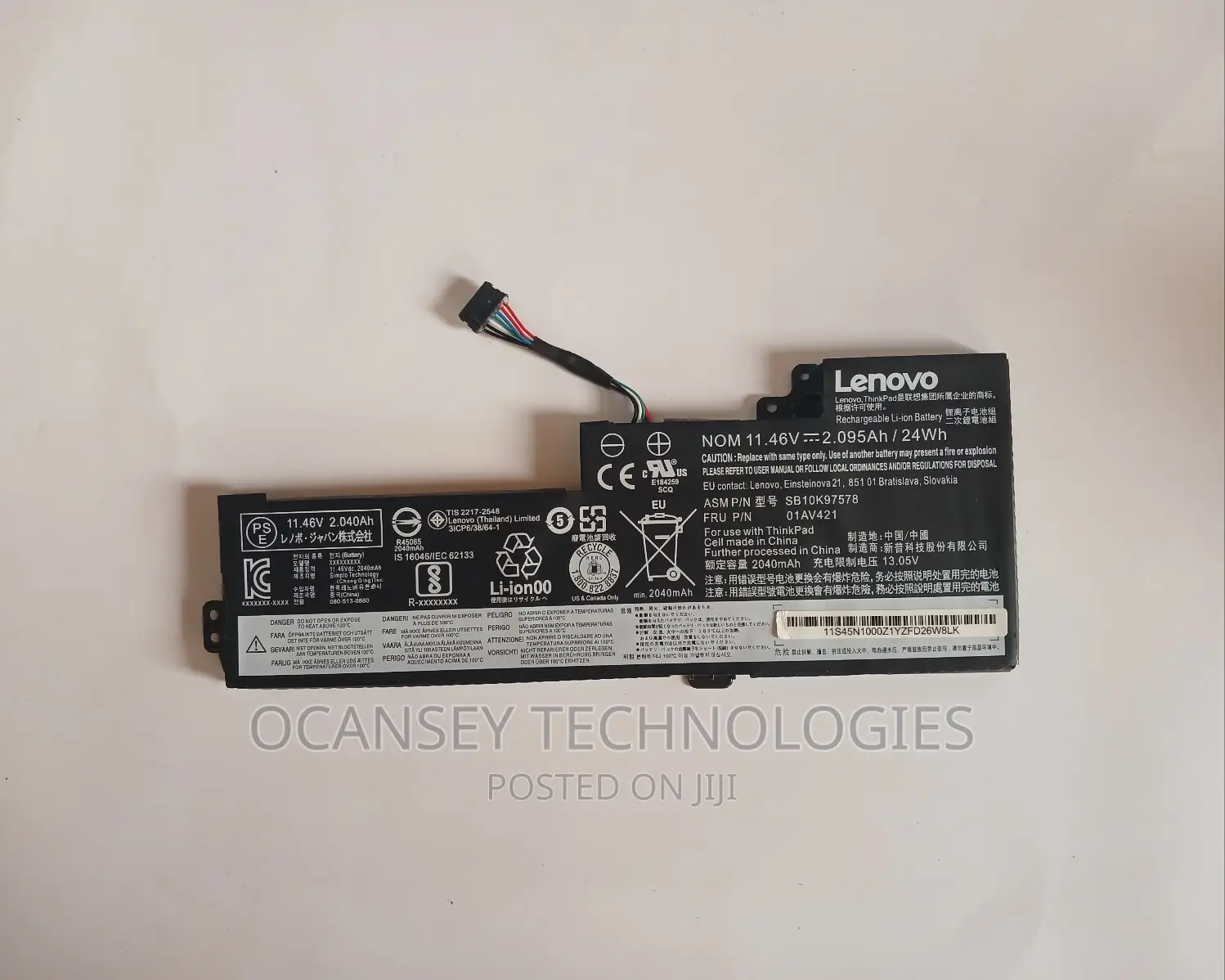 Original Lenovo T470/T480 01av489 Laptop Battery