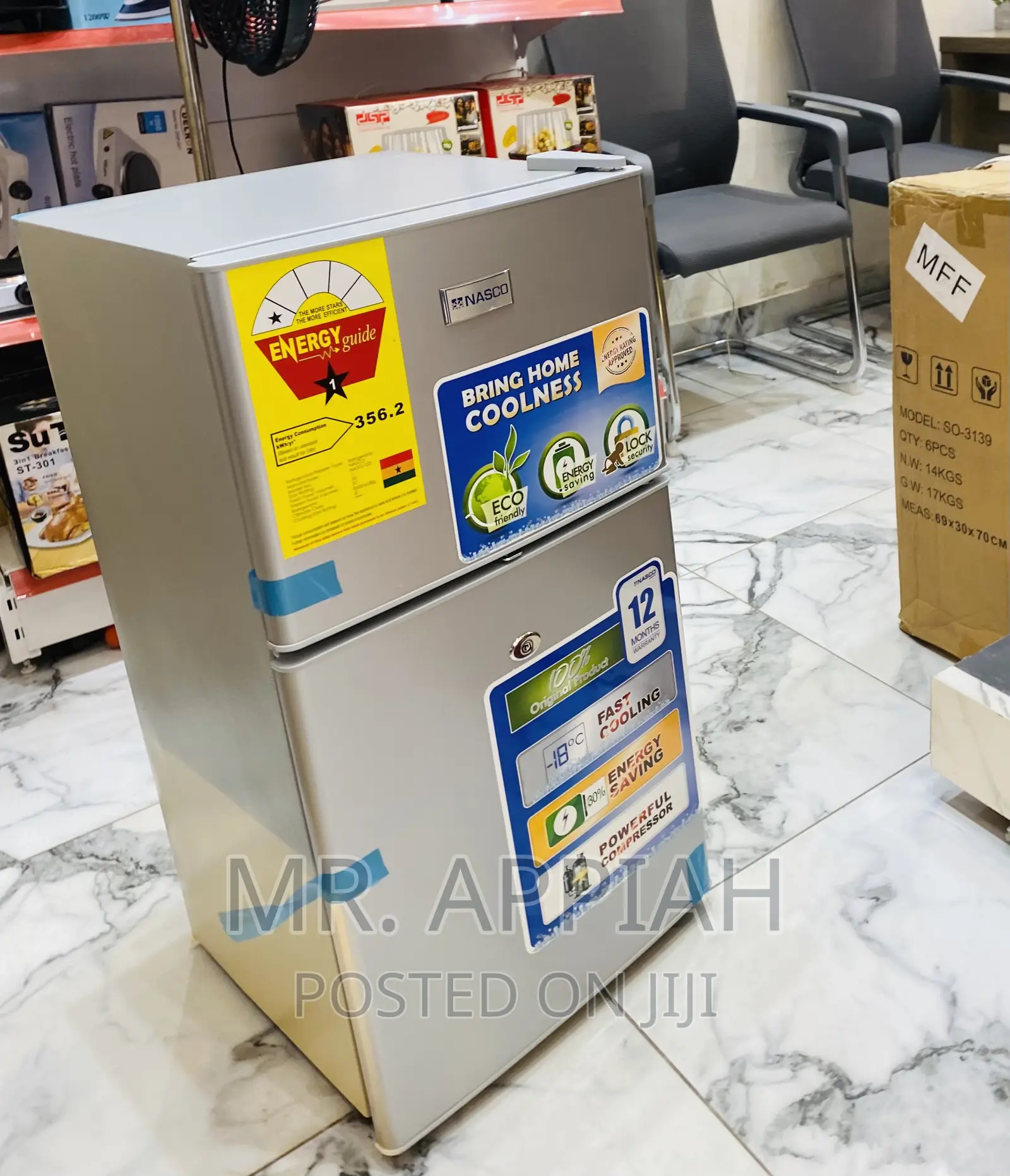 Affordable Nasco Nasf2-120 2 Door Electric Fridge(Silver).