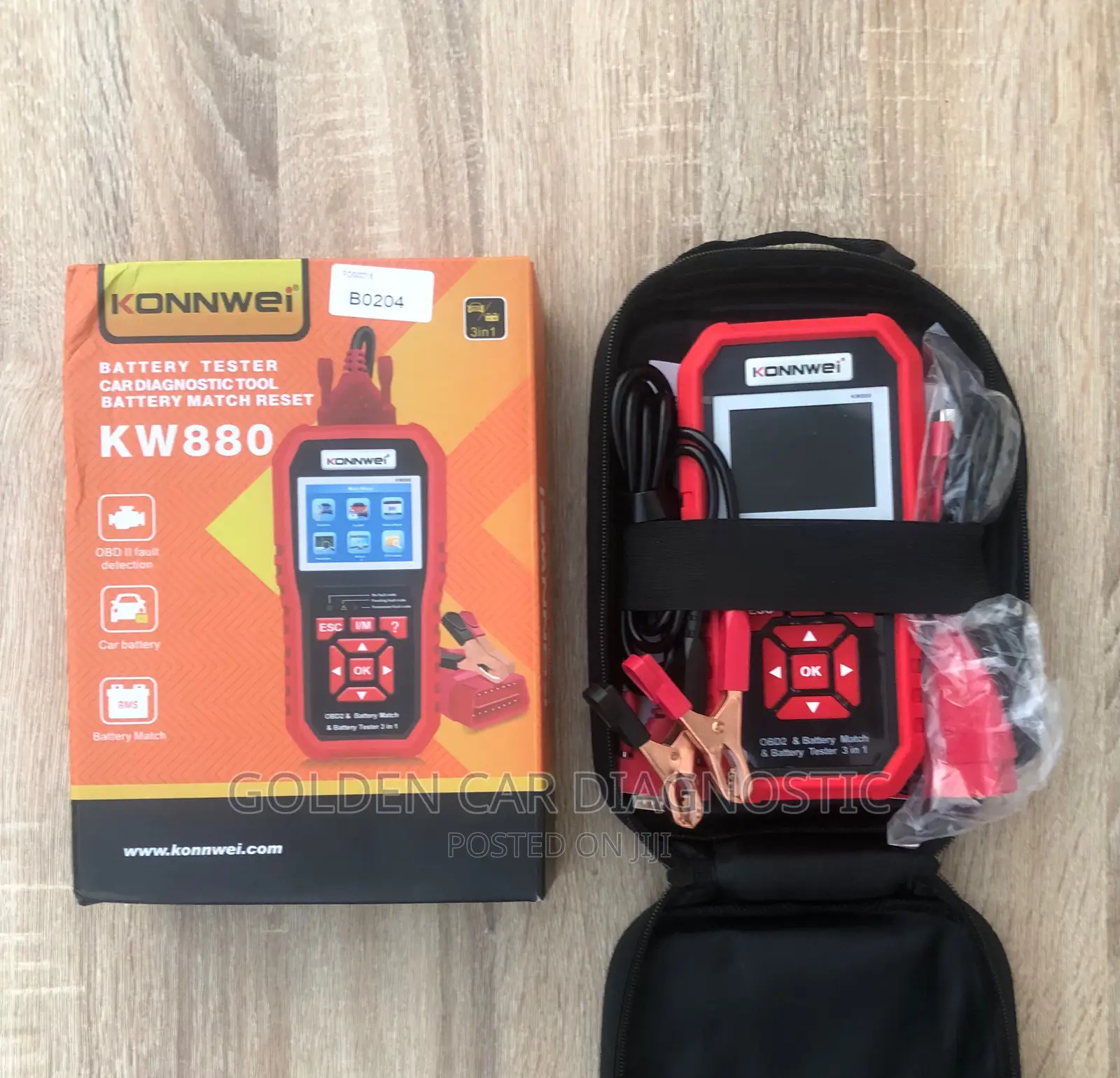 Konnwei KW880 OBD2 Car Diagnostic Scanner Battery Tester
