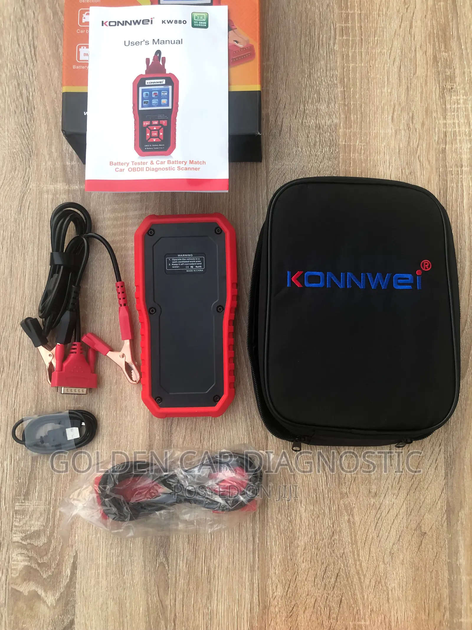 Konnwei KW880 OBD2 Car Diagnostic Scanner Battery Tester