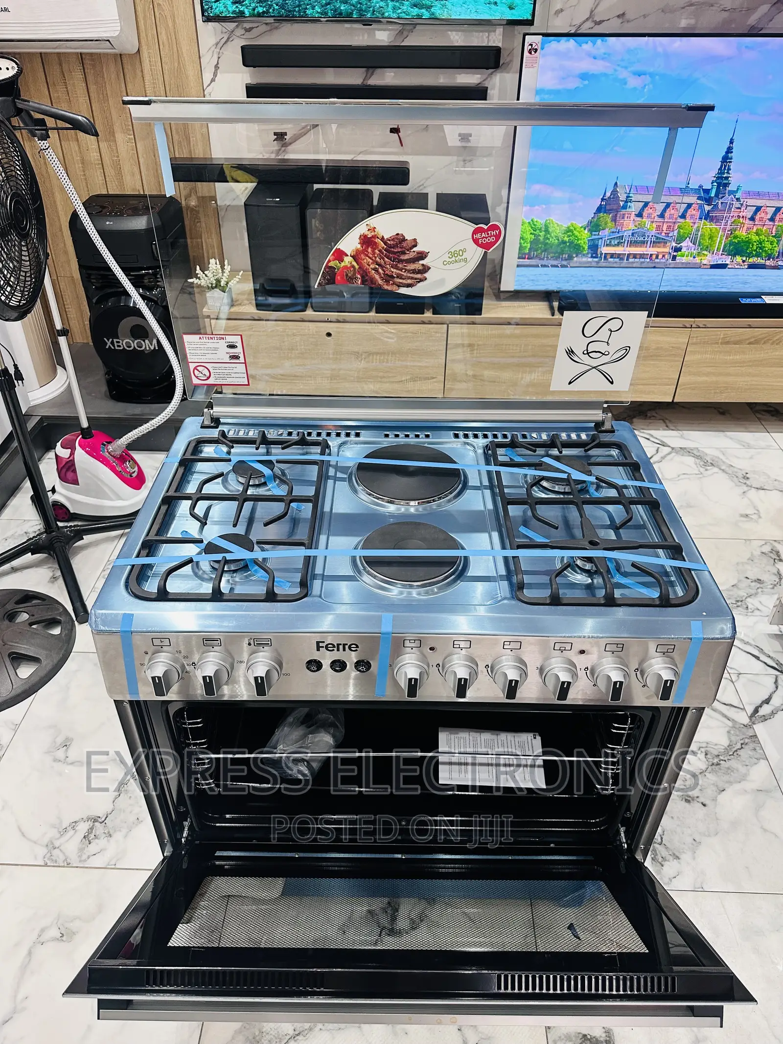 Stylish Design Sliver Gas Electric 4-2 Stove Oven Grill