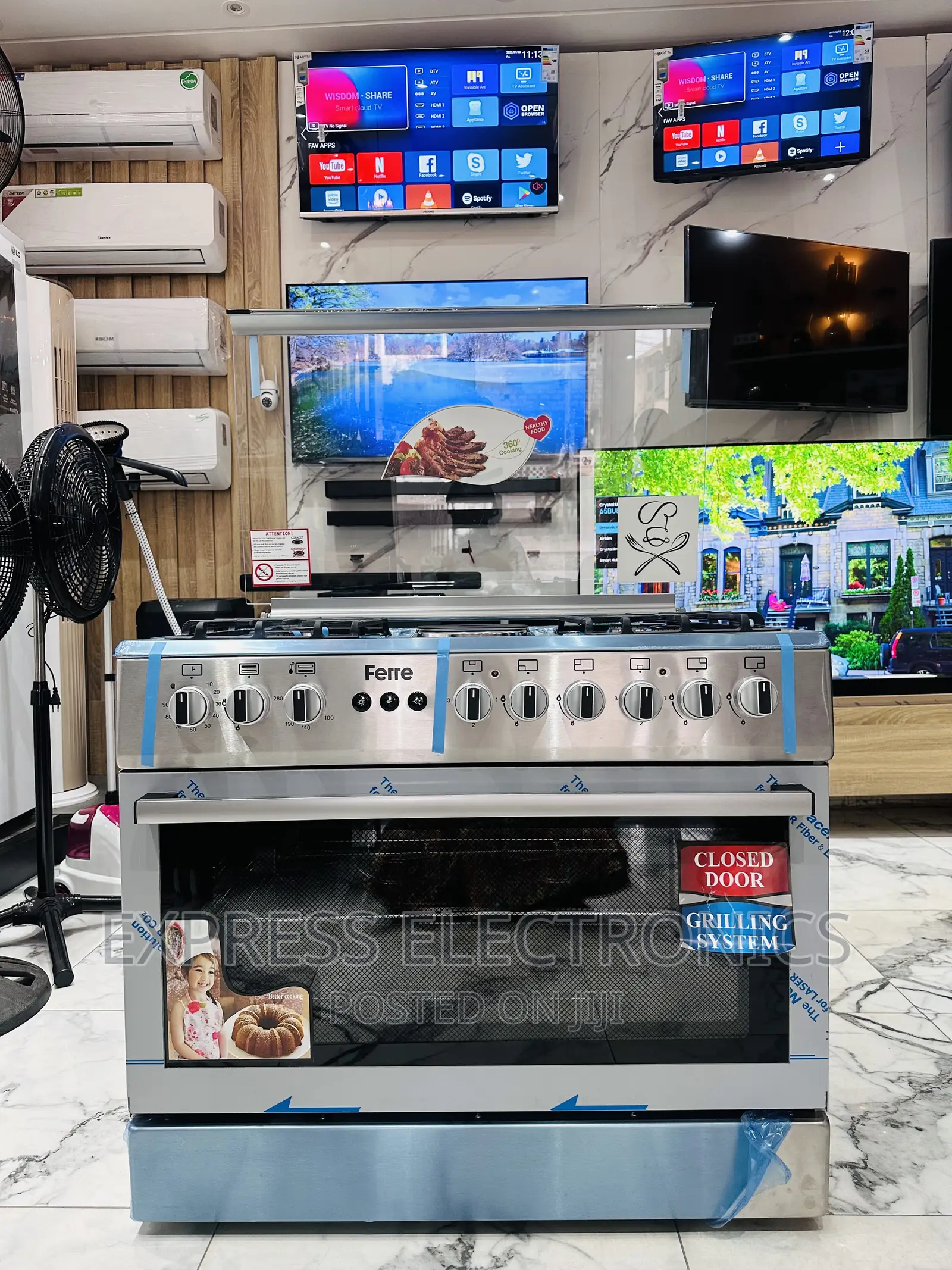 Authentic Sleek Sliver 6burner Rotisserie Grill Stove