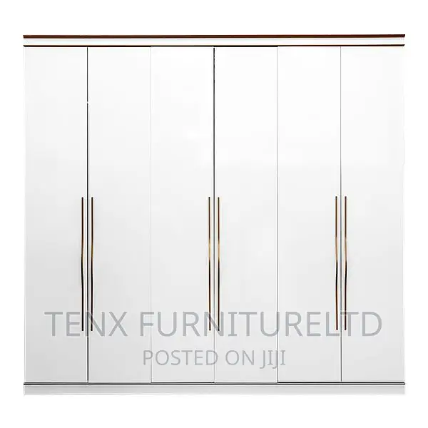 Wardrobe 6door Wood Off White/Brown Titanium