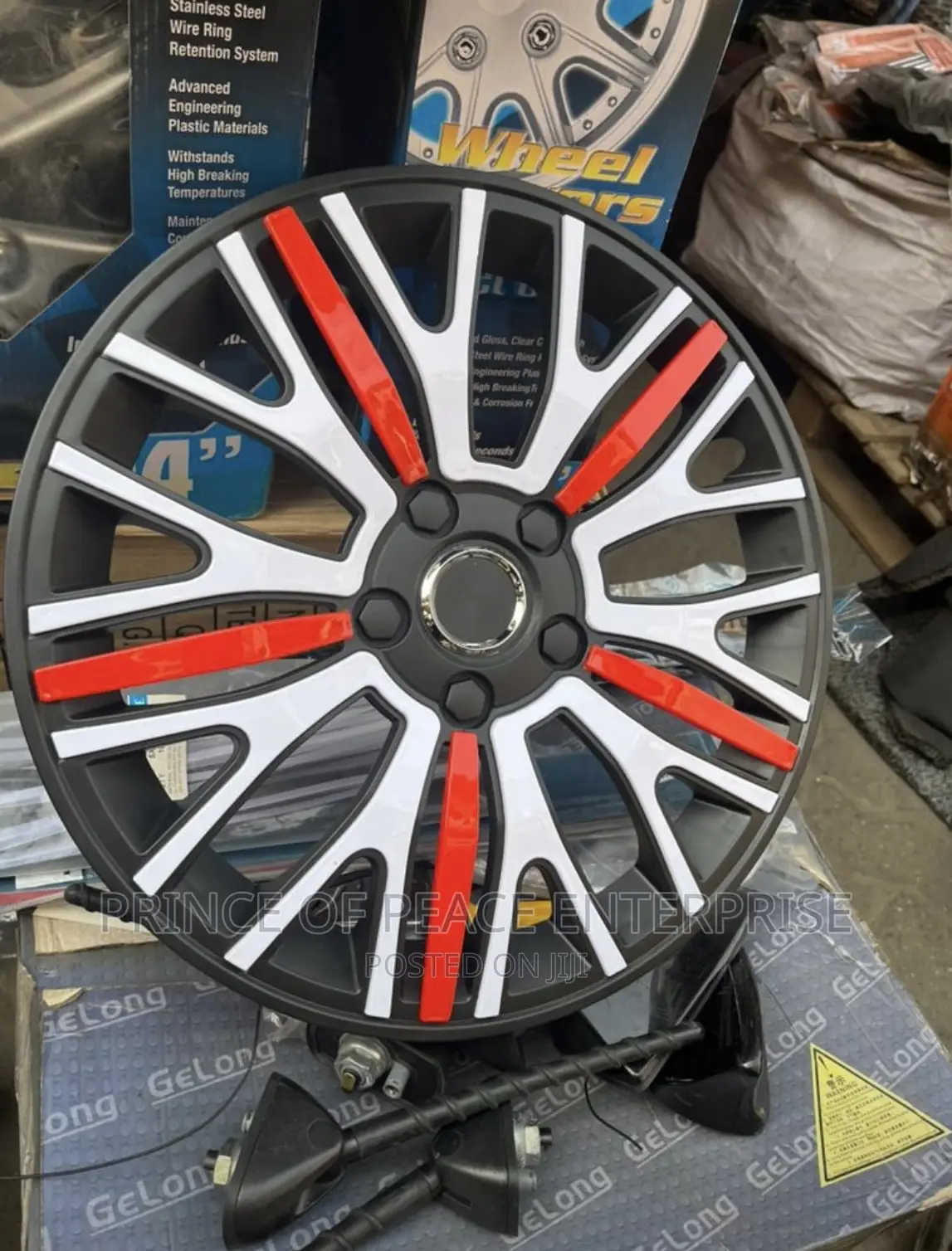 Wheel Cover 15 ( Red, White and Black Design )