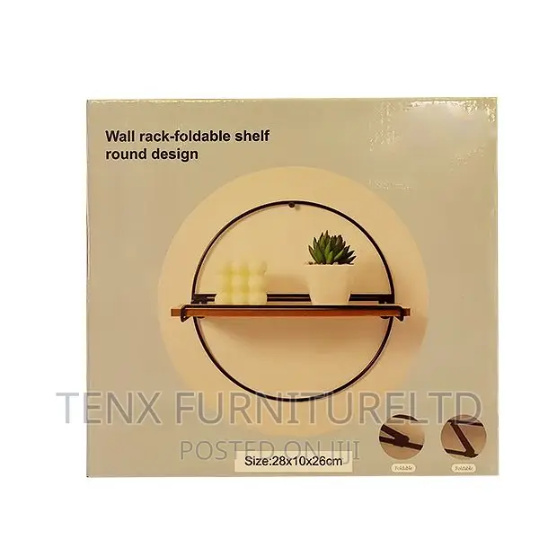 Decor Shelf Round Metal and Wood