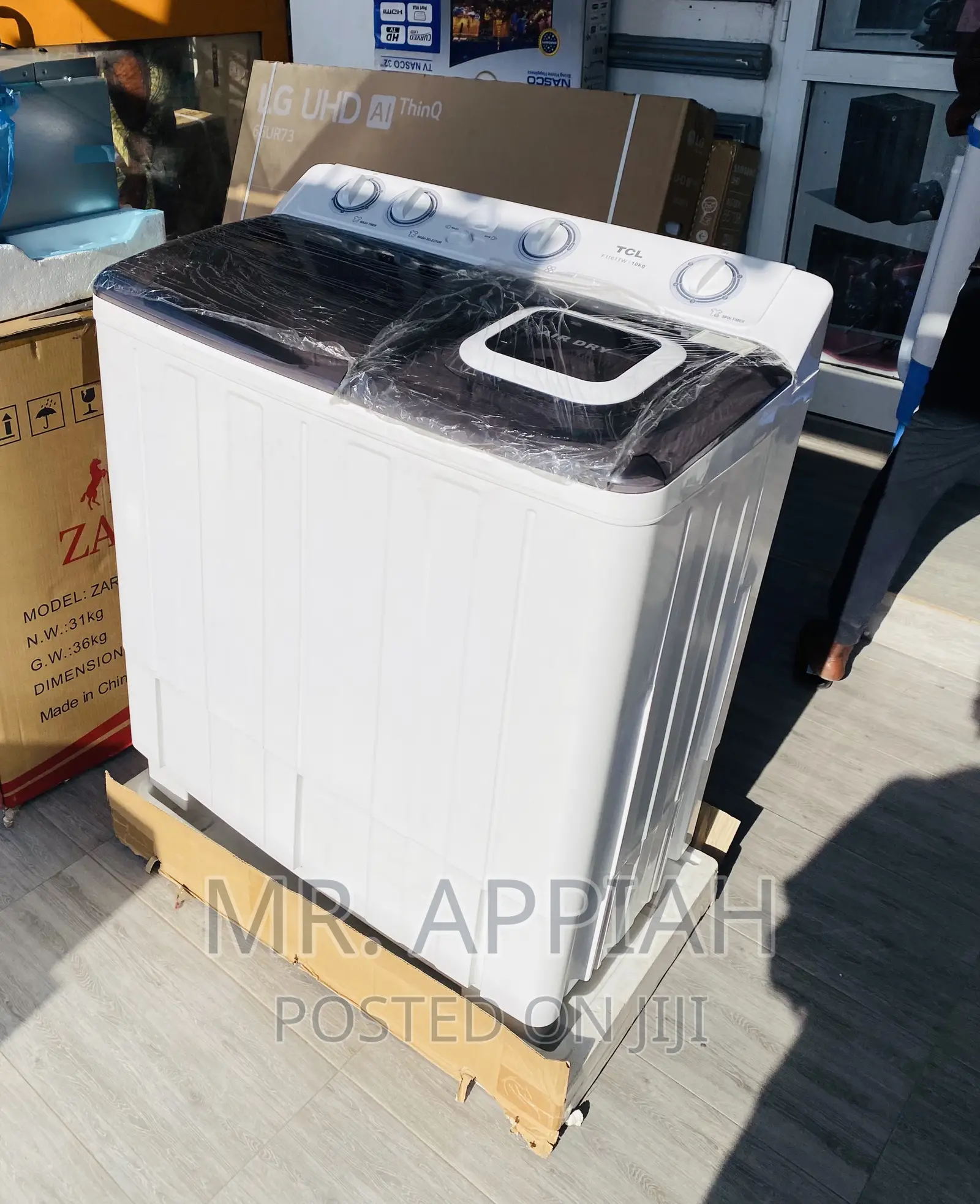 Lovely TCL 10kg Top Load Electric Washing Machine(White).