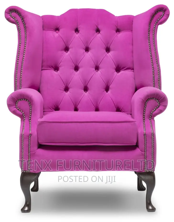 Chesterfield Highback Anne Chair Plush (Pink Velvet)