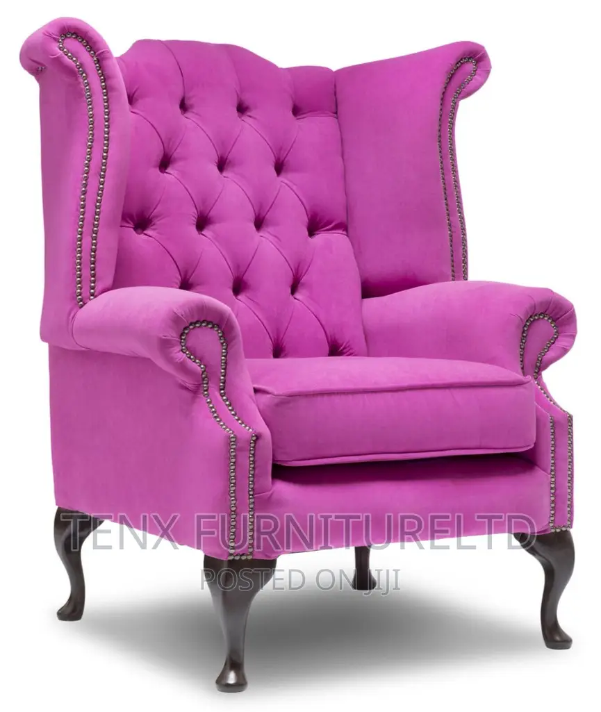Chesterfield Highback Anne Chair Plush (Pink Velvet)