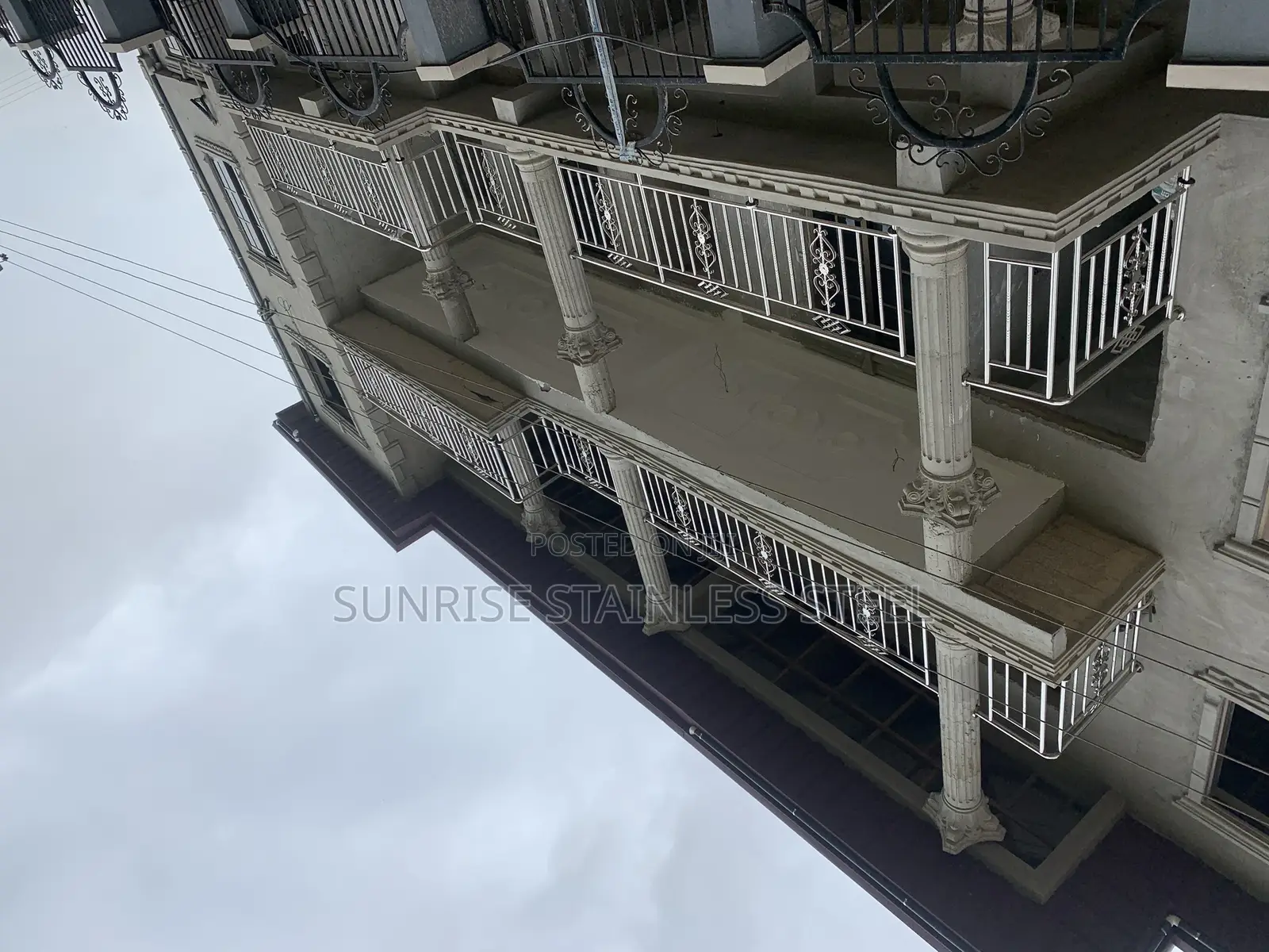 Stainless Gold Flowers Design Balustrade