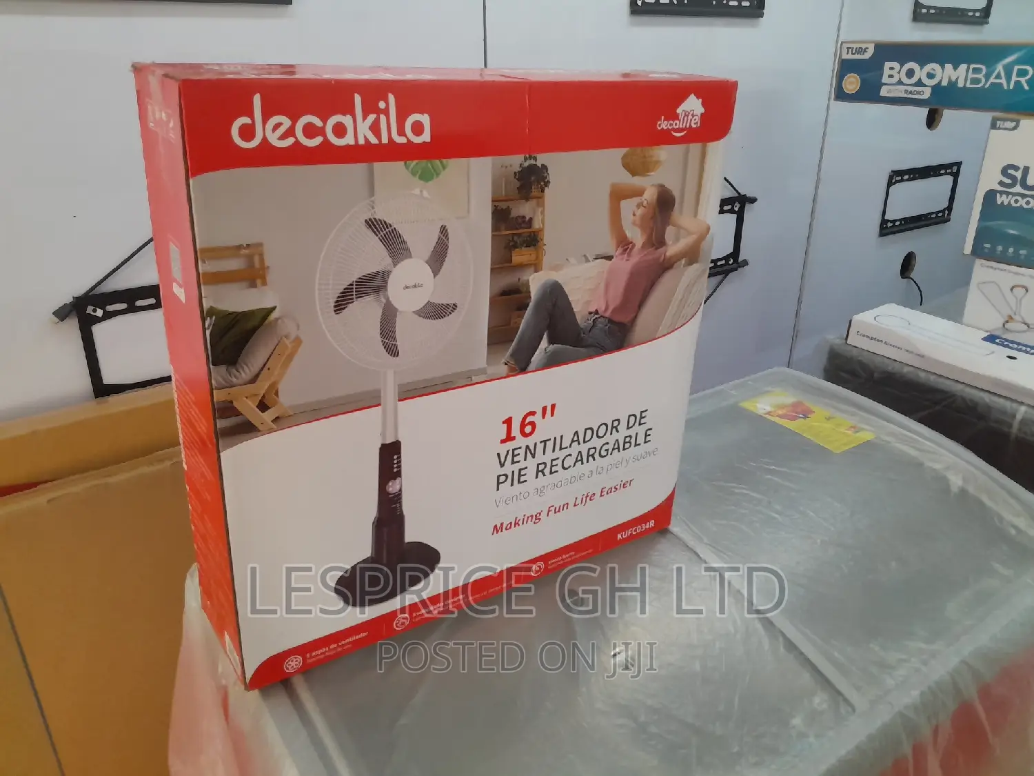 Extra Strong Decakila 16 Inch Rechargeable Fan