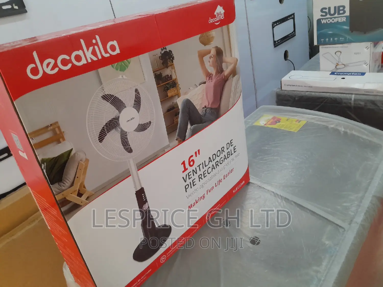 Decakila 16 Inch" Rechargeable Stand Fan