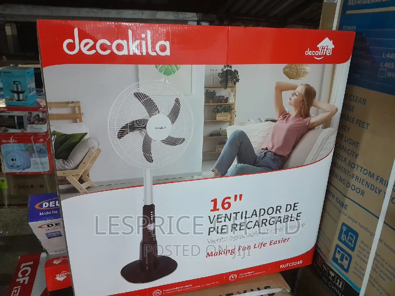 Decakila 16 Inch" Rechargeable Stand Fan" 