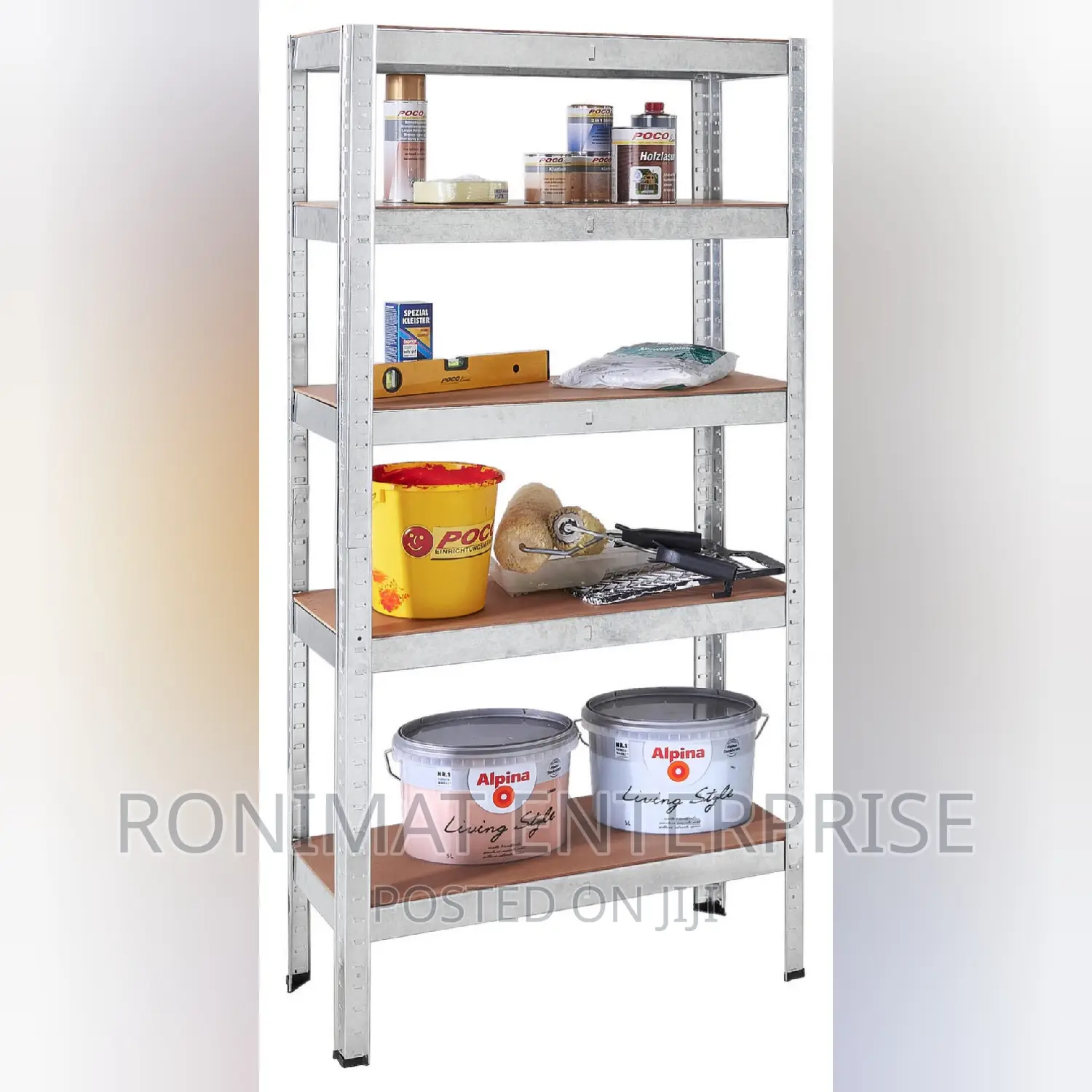 Metal Shelving Unit / 90x180x40cm / 5 Shelves at 175 Kg Each