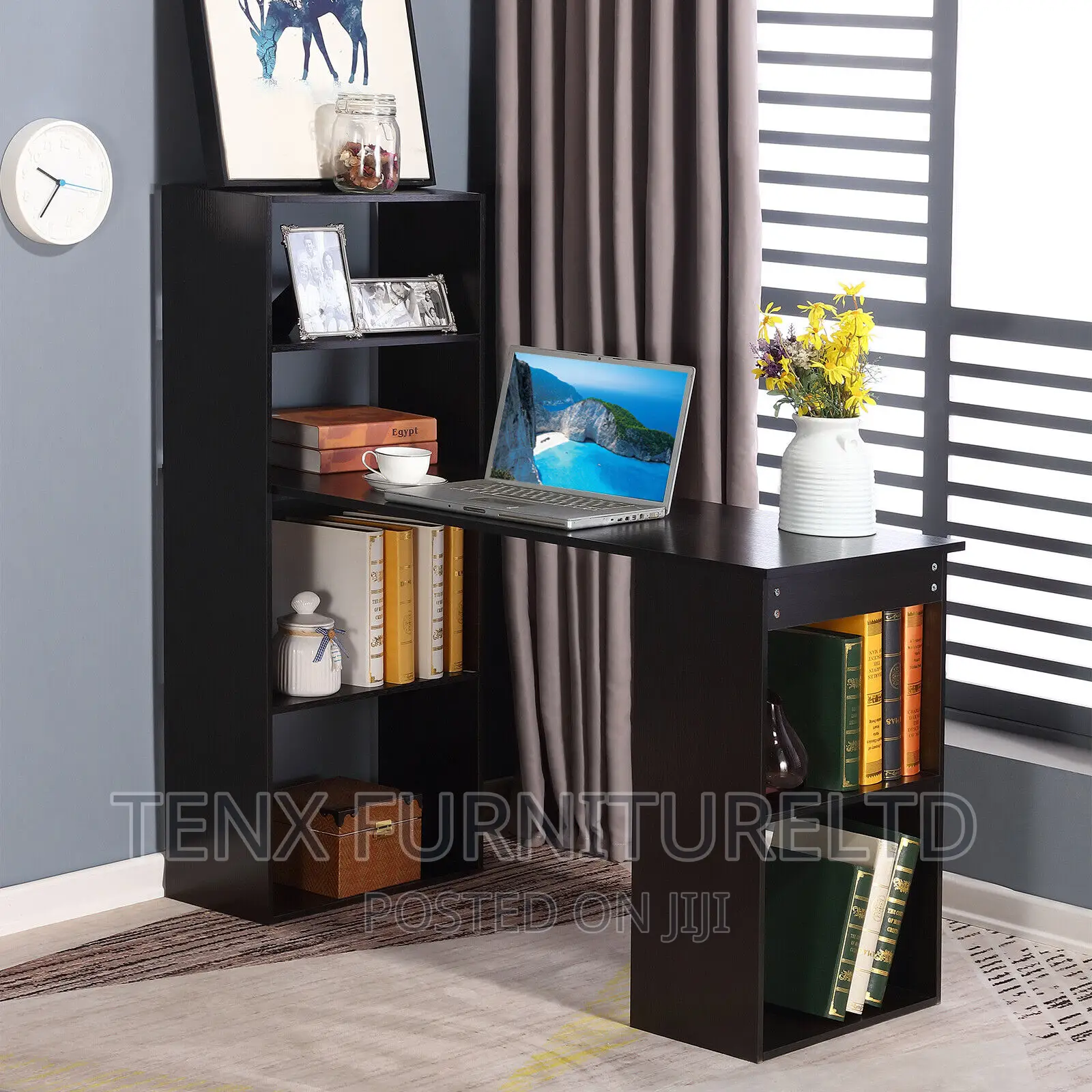 Computer Desk (With Storage Unit Combo) Black