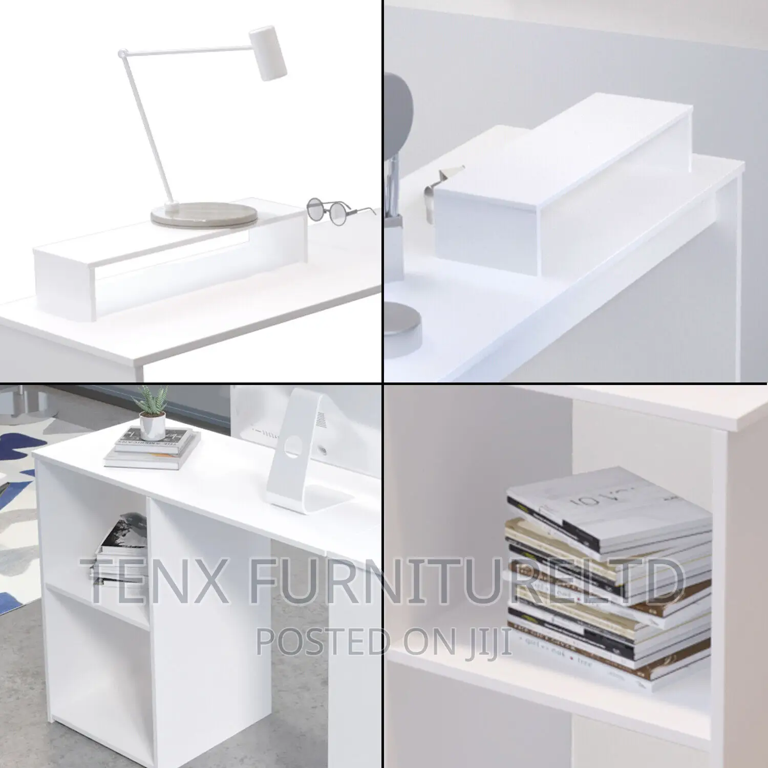 Desk Office Workstation Table L-Shaped Corner W/ Storage Sh