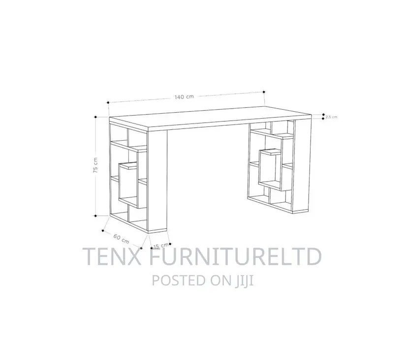 Working Office Desk (All White)