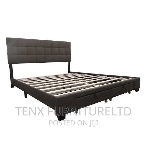 Bed King Size (Grey Fabric Upholstery)