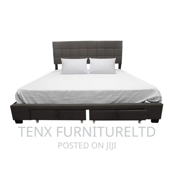 Bed King Size (Grey Fabric Upholstery)