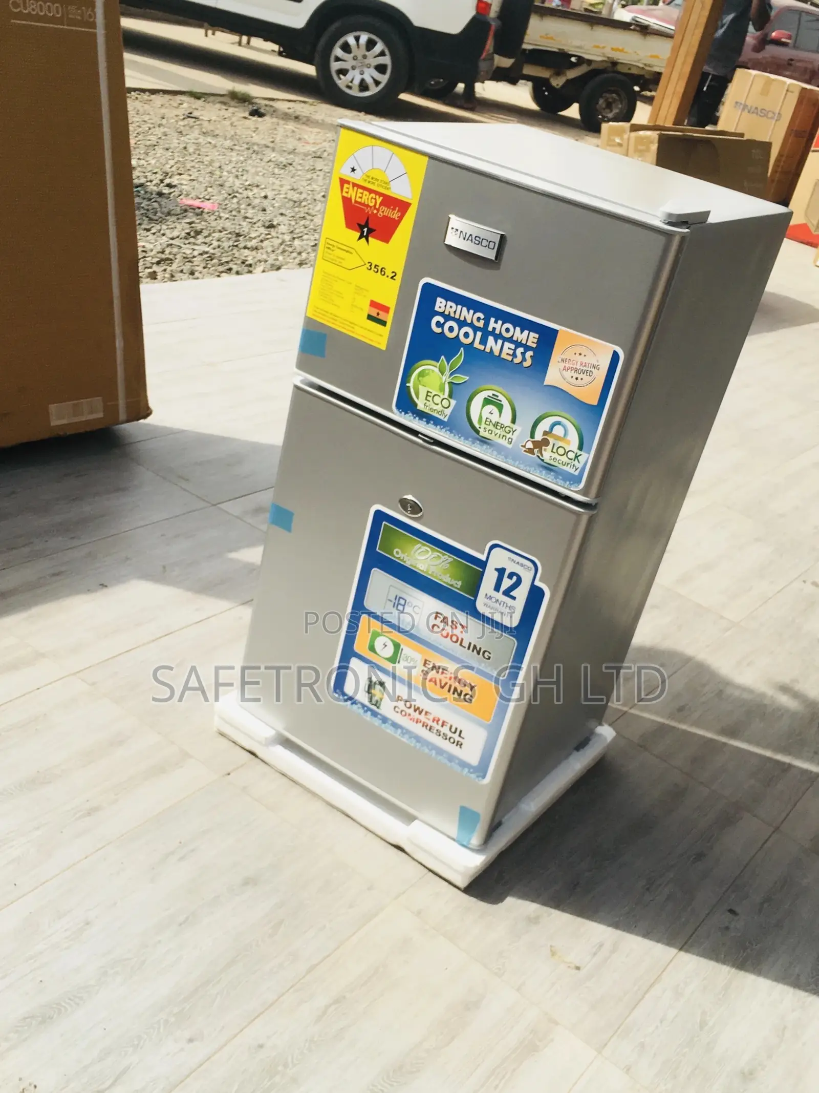 Nasco2-120 Doubledoor Topfreezer Gray Electric Fridge