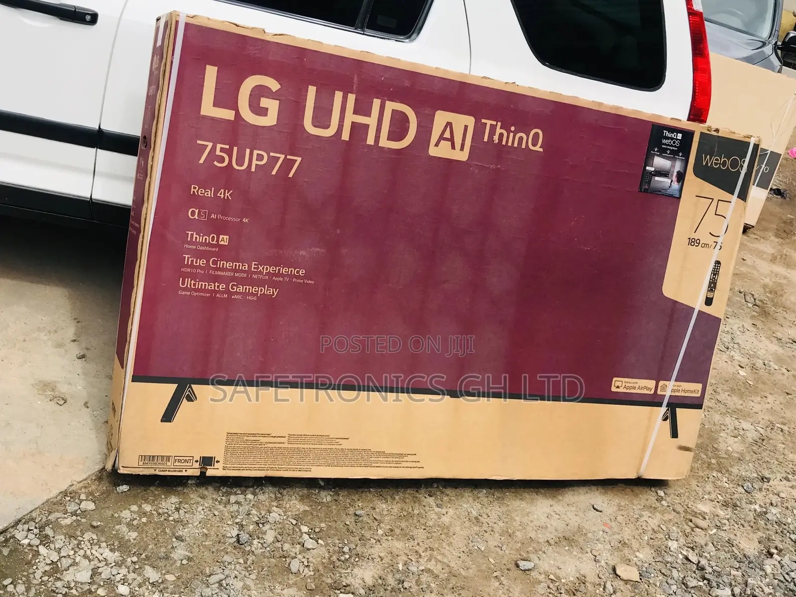 Smart Black Electric 75 Inches Glossy LED UP77 LG UHD Tv